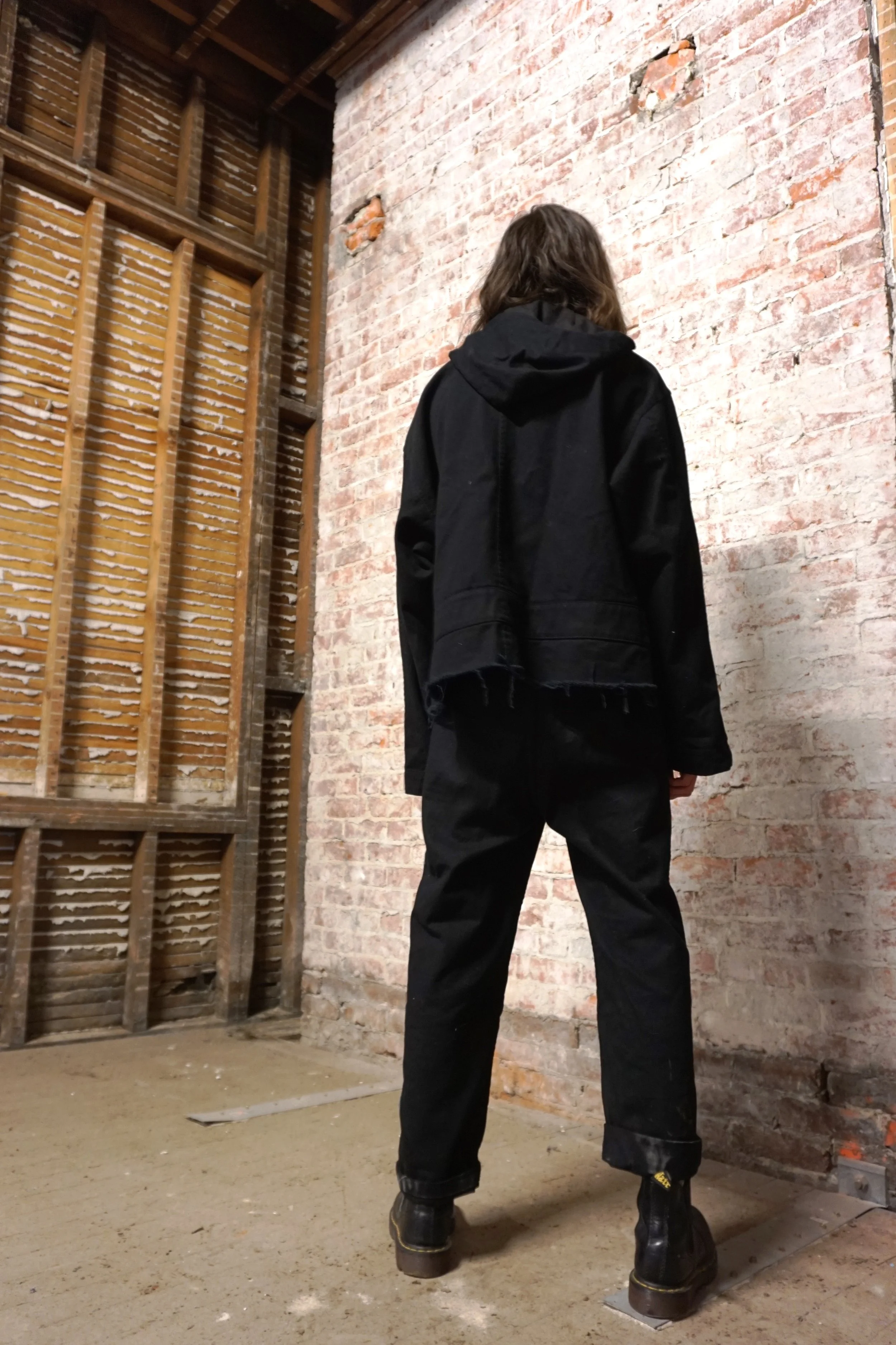 oversized cut off jacket / black — ZED