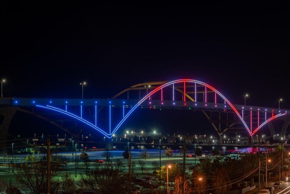 Nighttime When a Bridge Becomes ART!