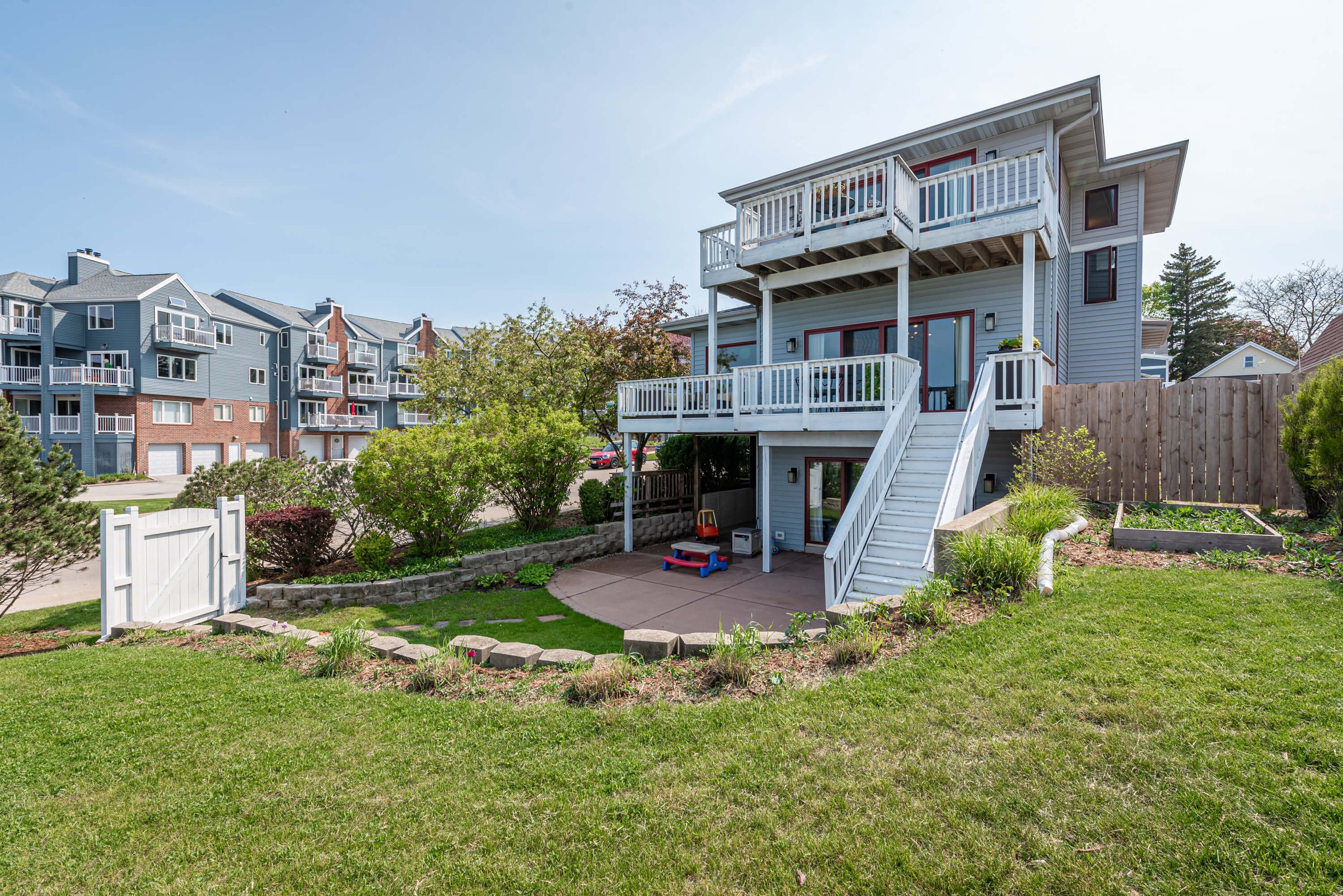 Large East Facing Patio and Two Decks