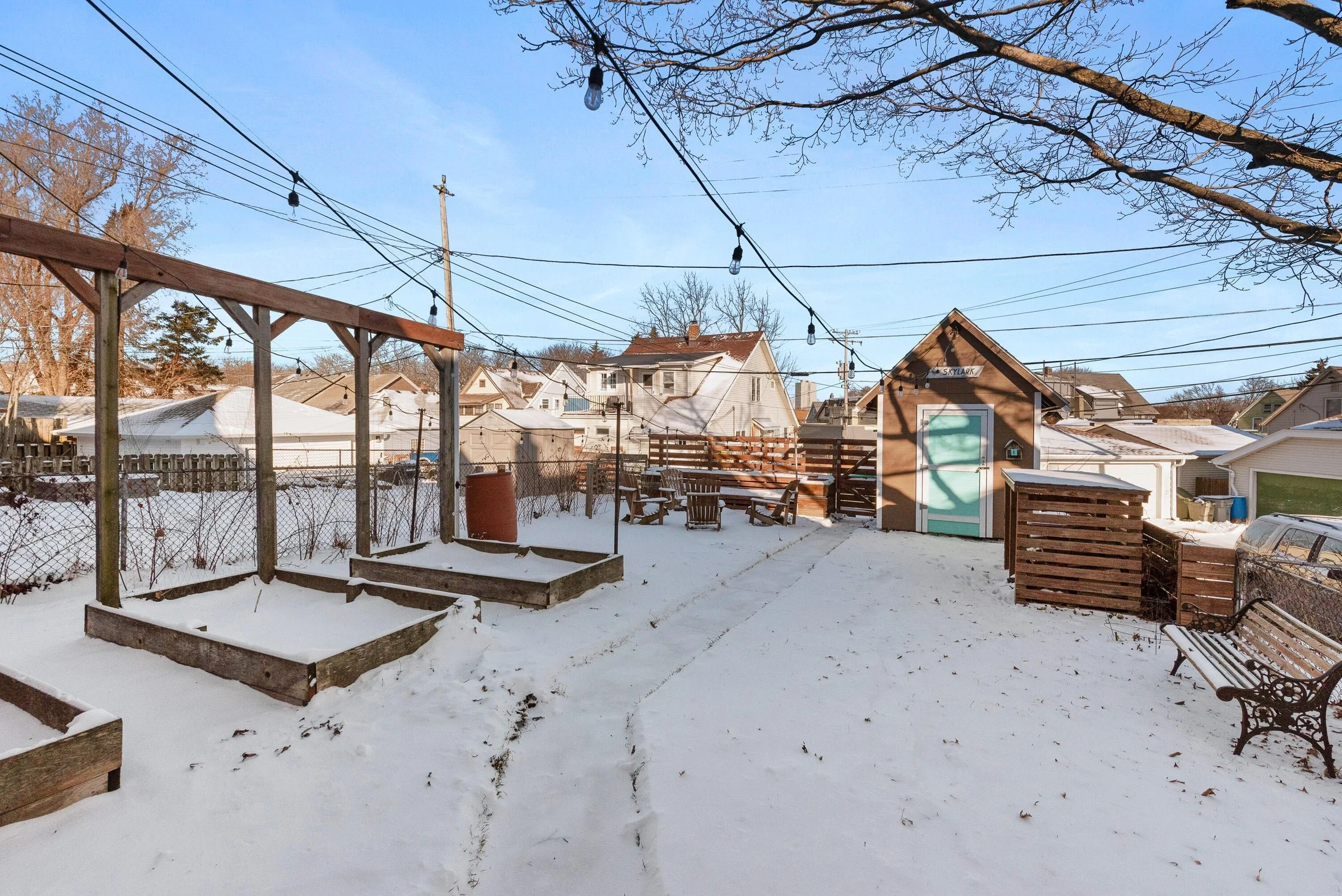 Fenced Back Yard w/Storage Shed
