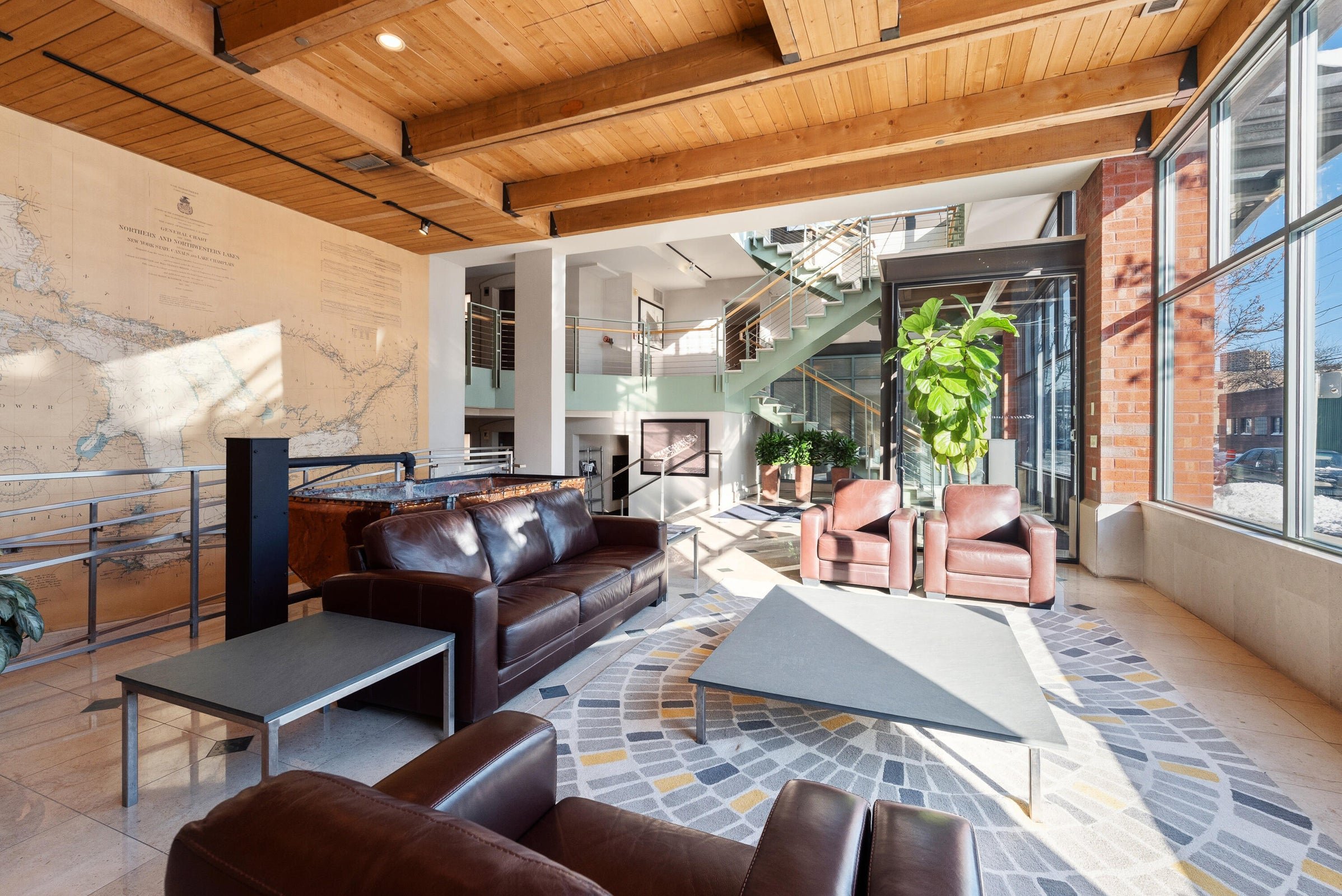 Lobby's Glass Center Staircase