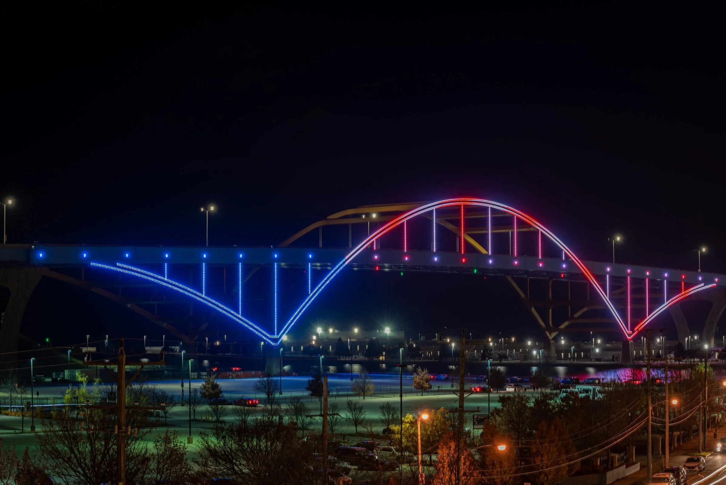 Milwaukee's Hoan Bridge at Night