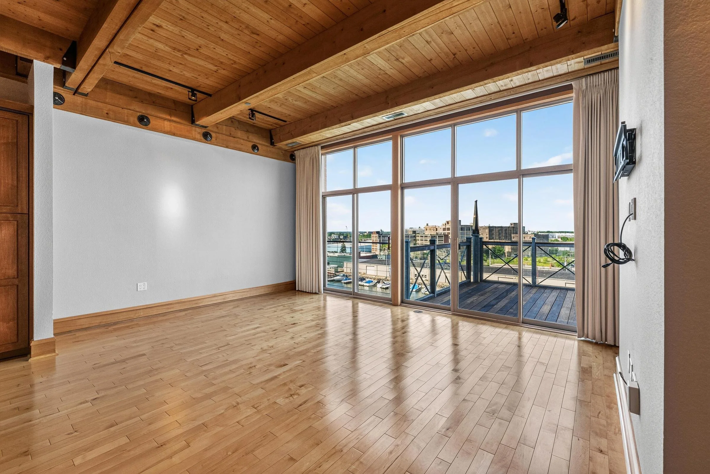 Living Room w/ Rustic Maple Floors