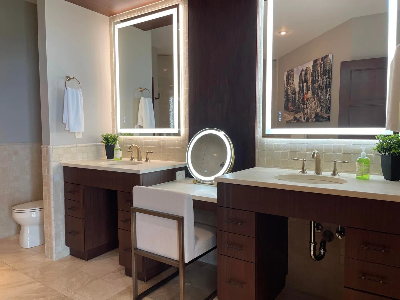 Primary Bath Vanities &amp; Makeup Area