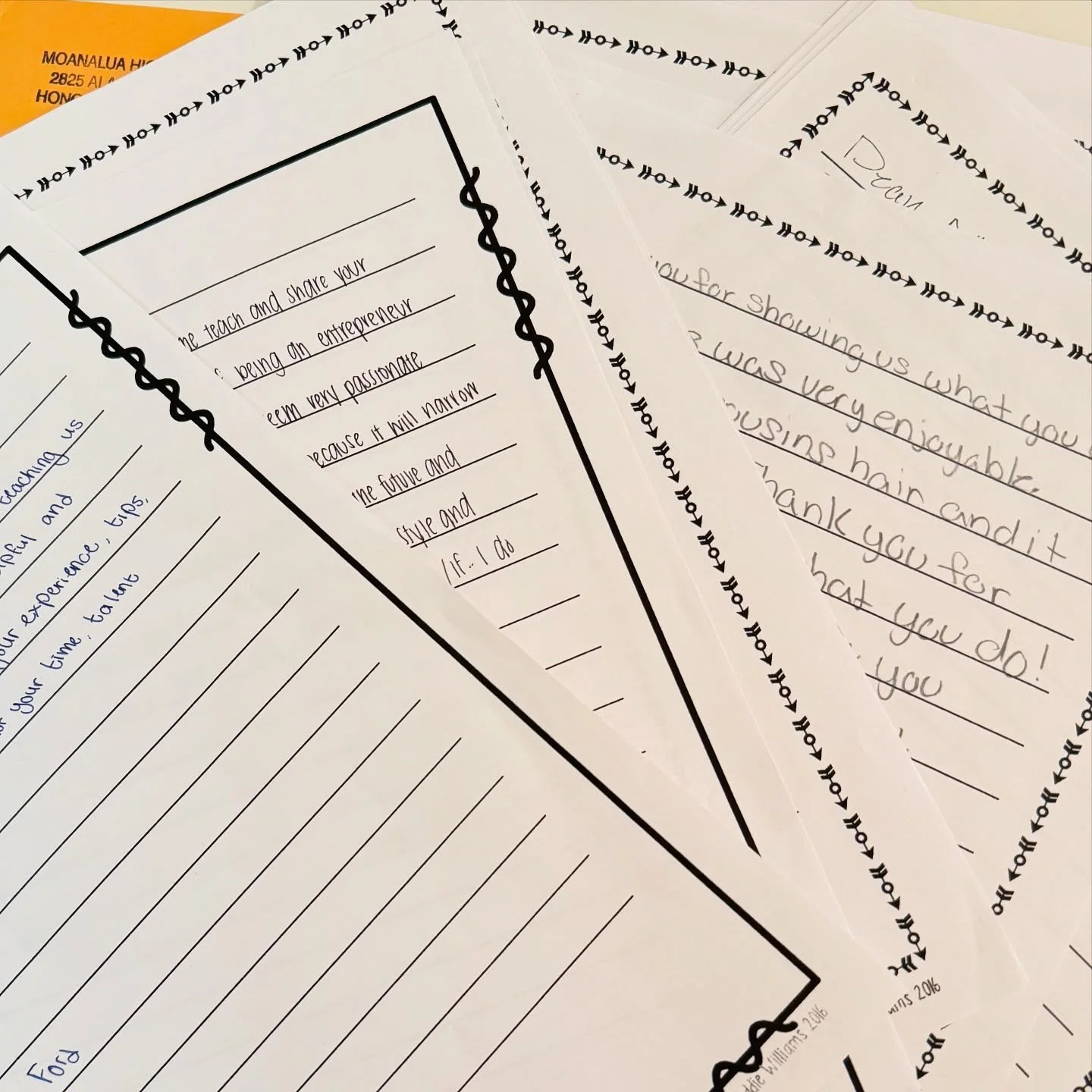 Thank you letters for amazing bright students of @moanalua_high_school 
thank you for having me for career day! See you again in a couple of years! ◡̈