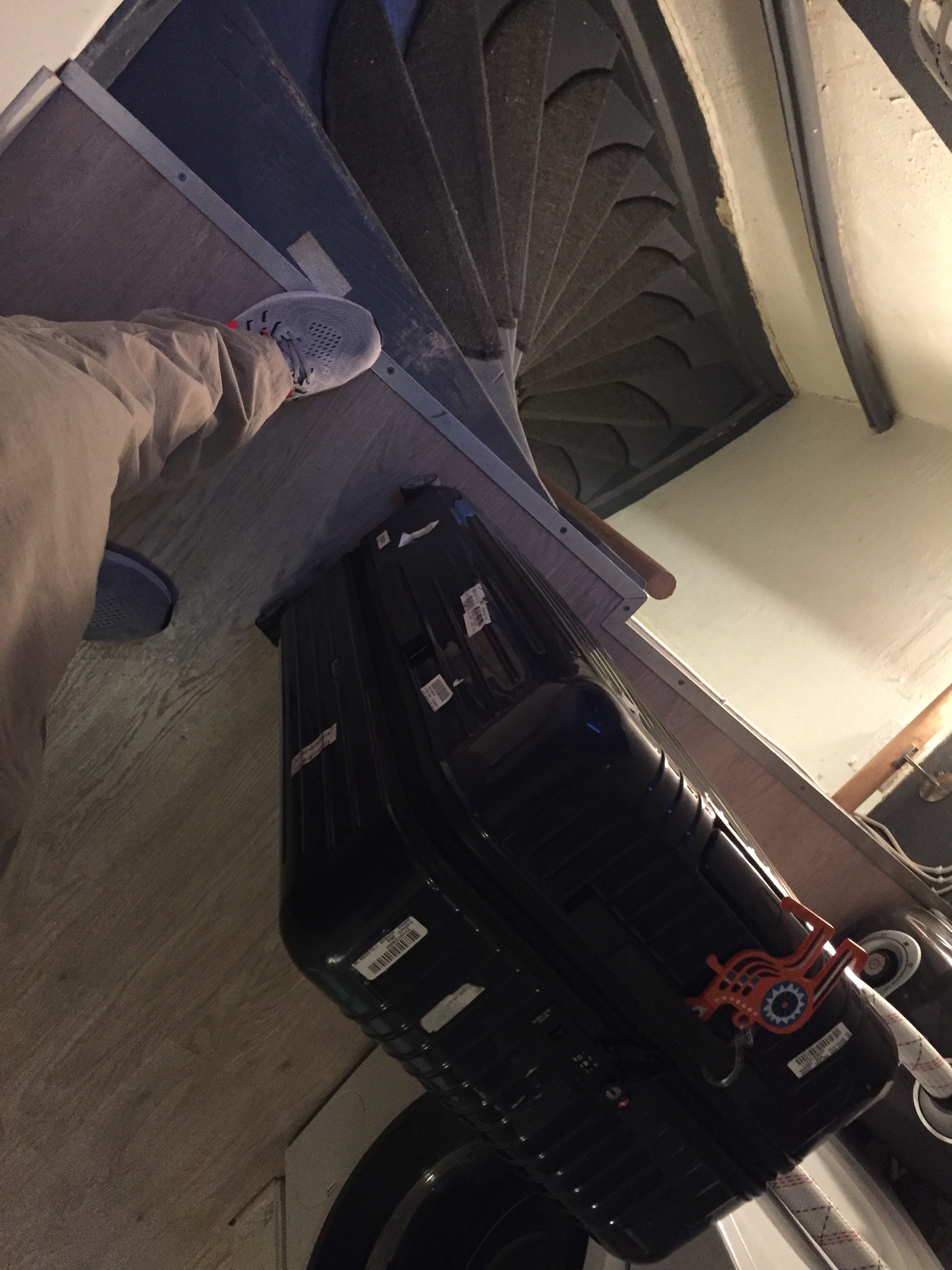 Typical Amsterdam house steep stairs at one of the Airbnb apartments I stayed.