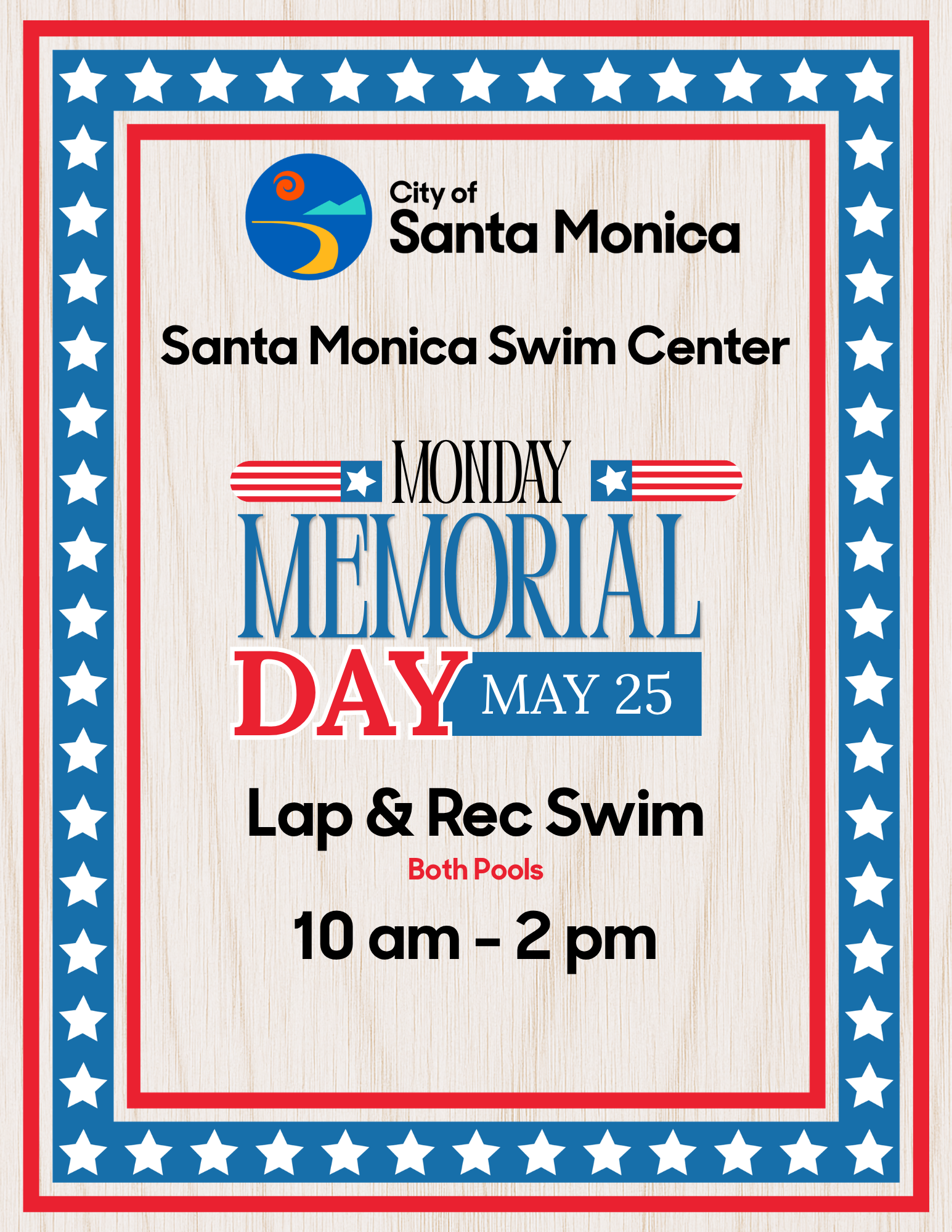 Memorial Day Hours at Santa Monica Swim Center