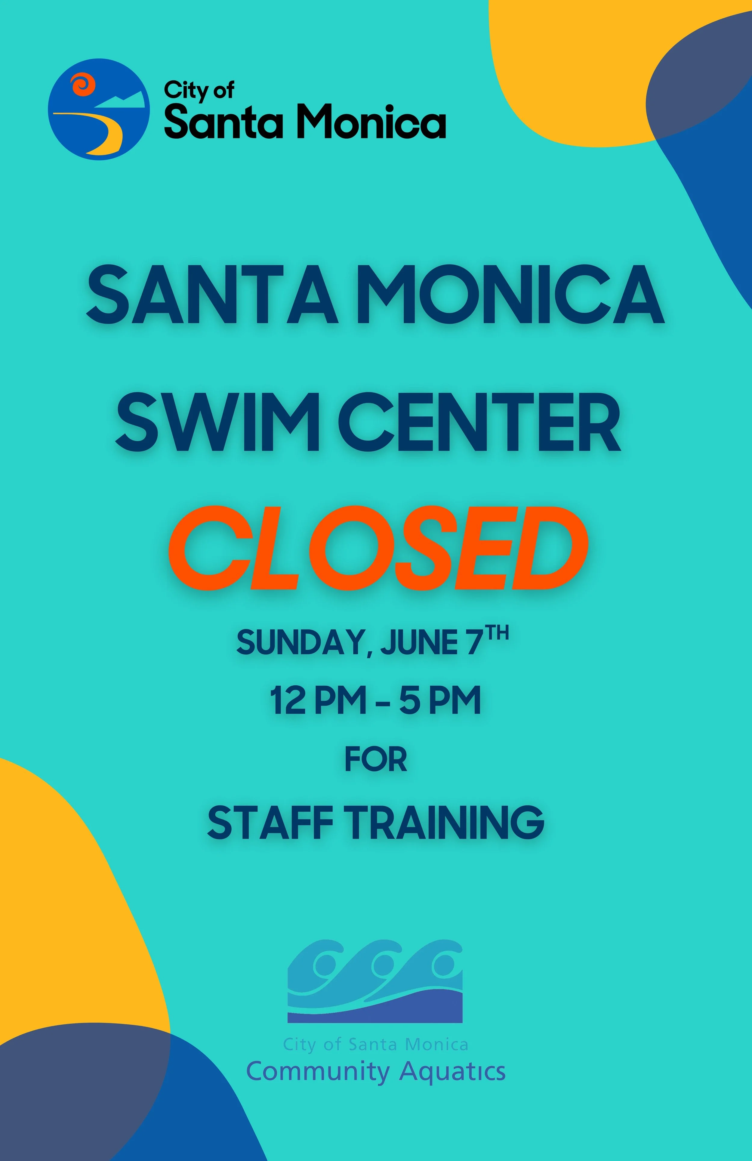 Swim Center - Sunday June 7th Early Closure