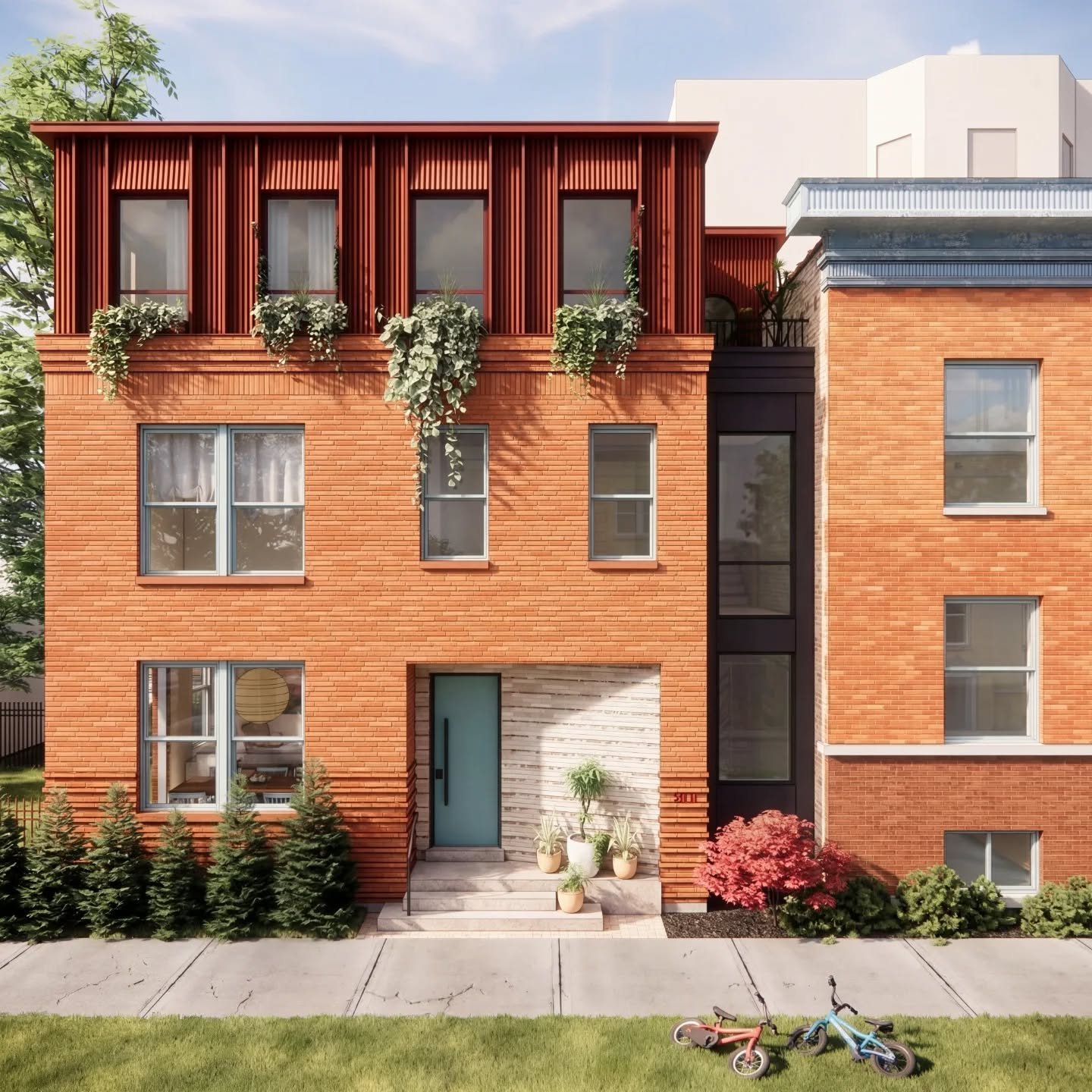 #PalmerPlus is definitely in its awkward teenager phase right now. The CLT rear addition is showing off a boxy blue exterior, two different window colors, and what looks like a random misalignment between the second and third floors. Not to mention t