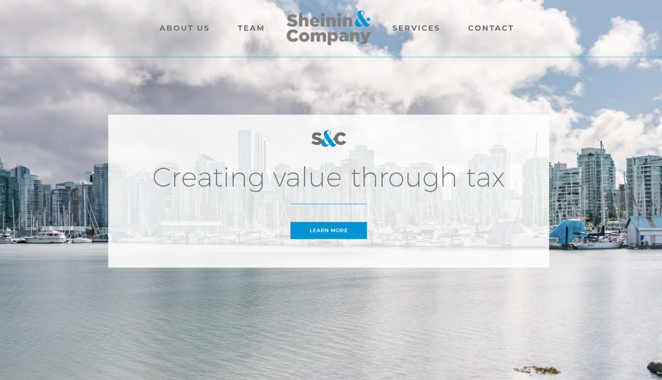 Home page of Sheinin & Company’s new website.