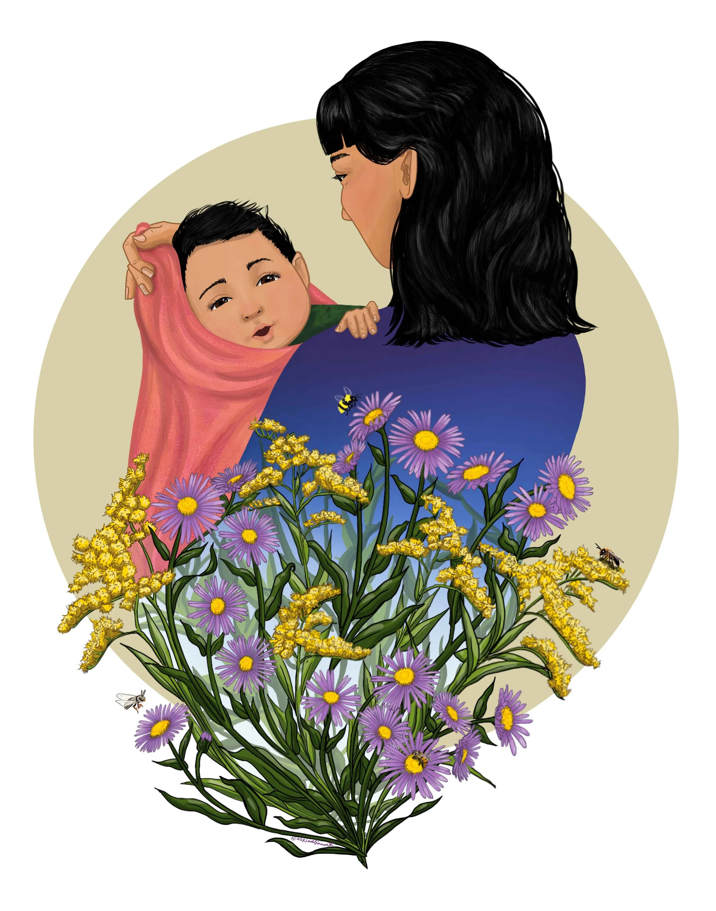 Asters and Goldenrod - 11 x 14" print