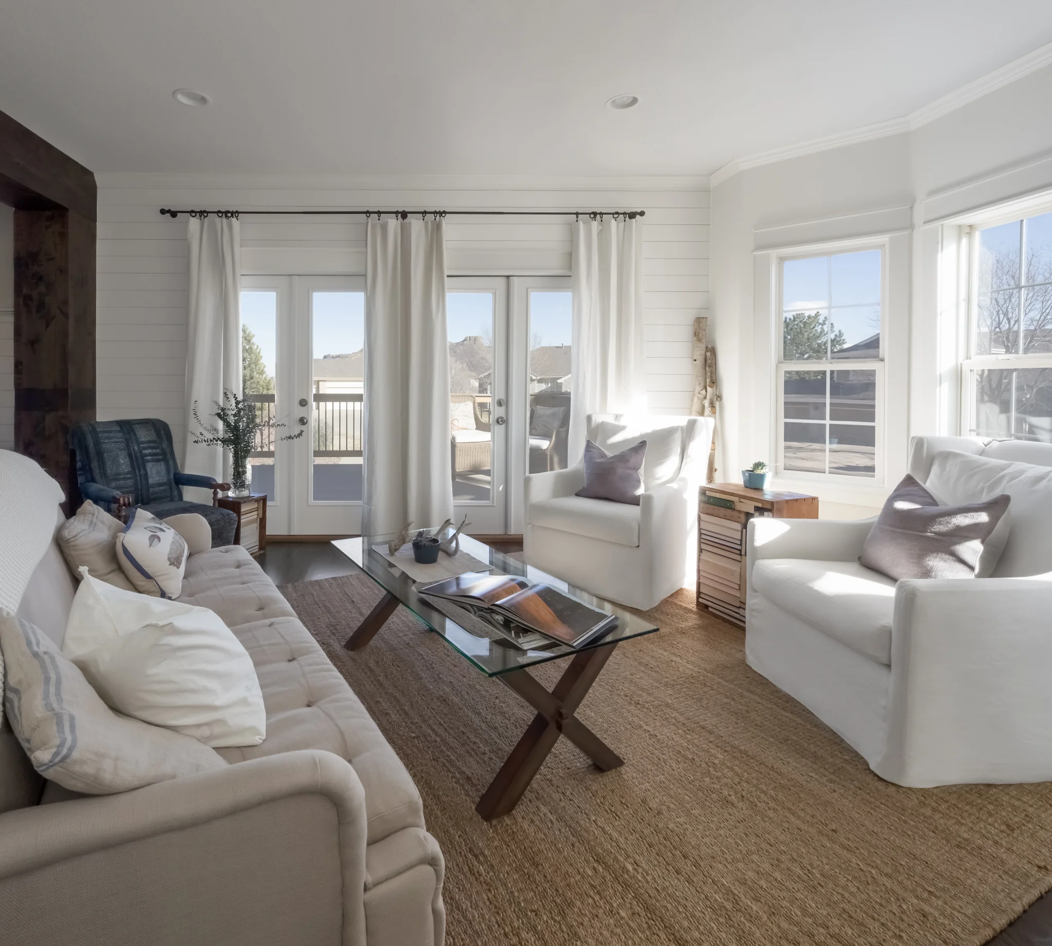 Instead of expanding your home - think about expanding your view instead! &nbsp;We put in two 48" french doors that open out onto a new deck and it totally transformed this living room. &nbsp;