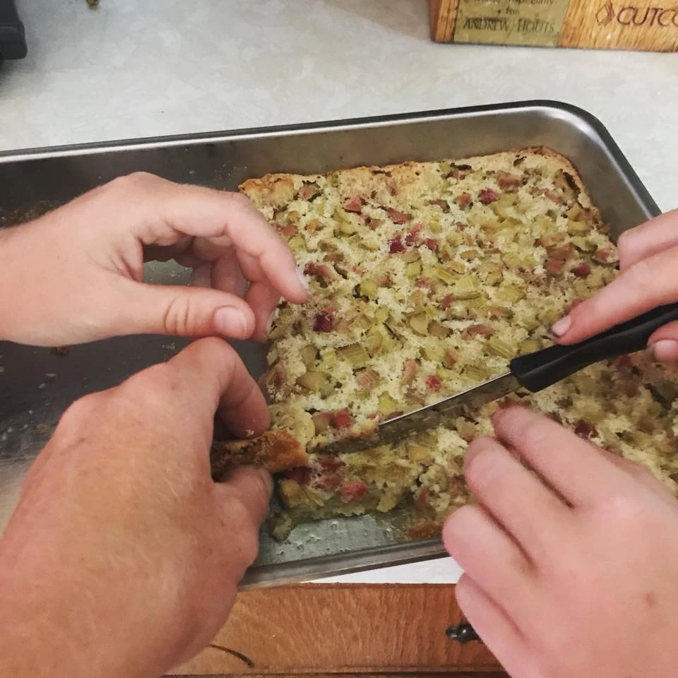 The Young Farm Girls and I couldn't help ourselves...we ate almost the whole pan in one day!