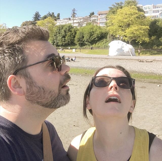 We went to my old stomping grounds in White Rock the other day. Saw the painted rock, the rebuilt pier, some Expo 86 benches, and some people trapped on an island! Also, if you want to see the BEST coat of arms in the WORLD, google &ldquo;White Rock 