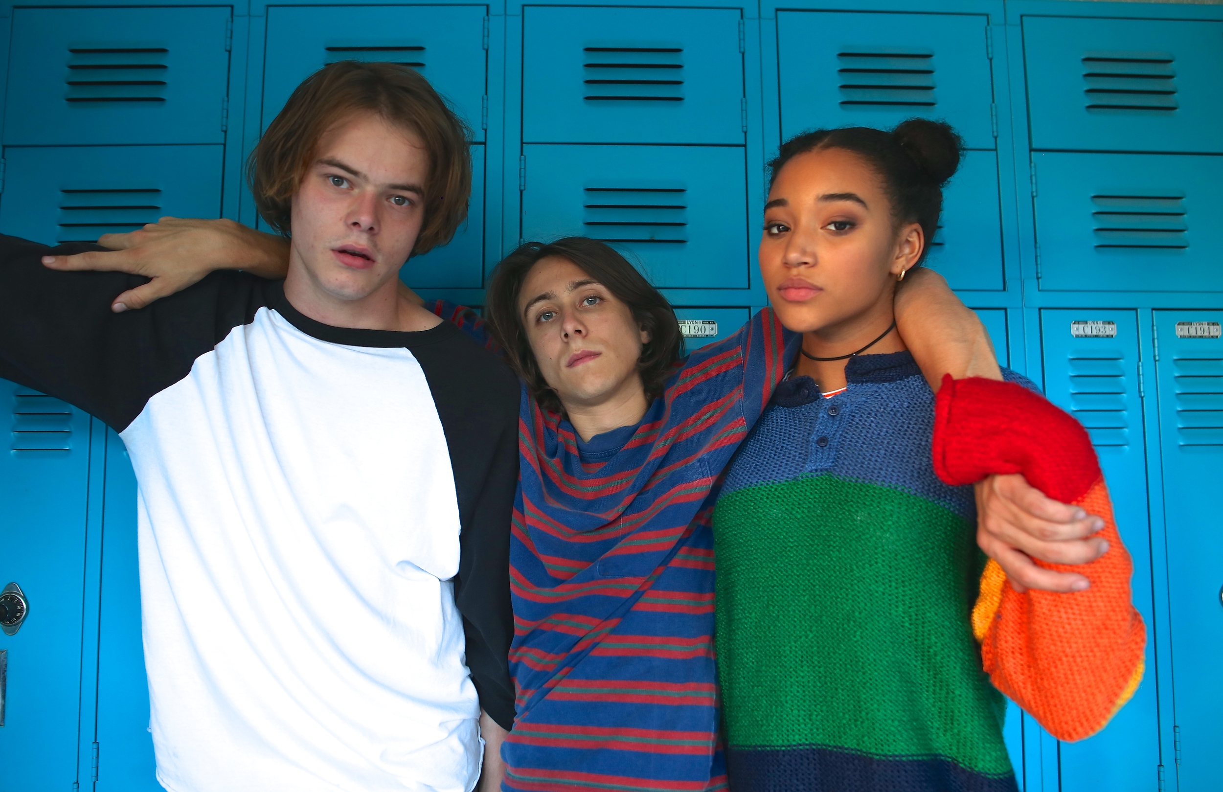 (from l to r) The lead actors in As You Are: Charlie Heaton, Owen Campbell & Amandla Stenberg