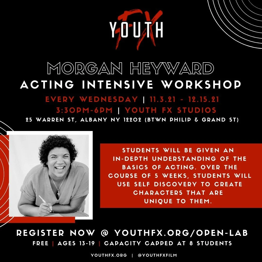 So hype to be announcing our first Youth FX Open Lab Workshop series which kicks off next Wednesday 11/2 - 5 Week Acting Intensive w/ Morgan Elizabeth, founder of Illuminate Theatre!

REGISTRATION LINK IN LINKTREE

Class Description:
Students will be