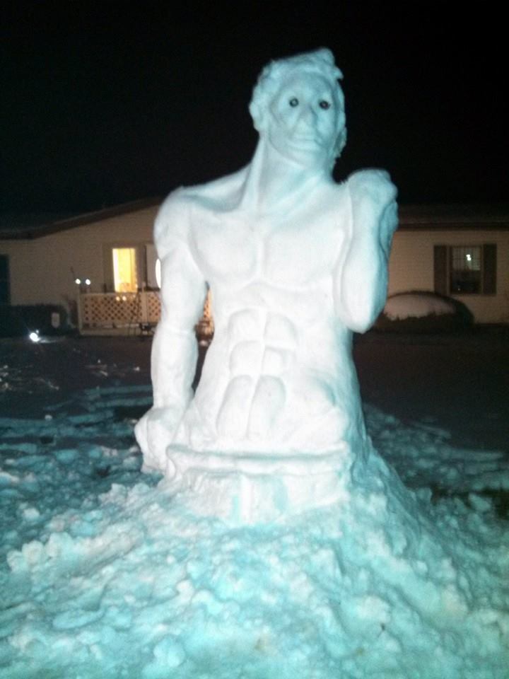 Michelangelo's "David" Snow Man  