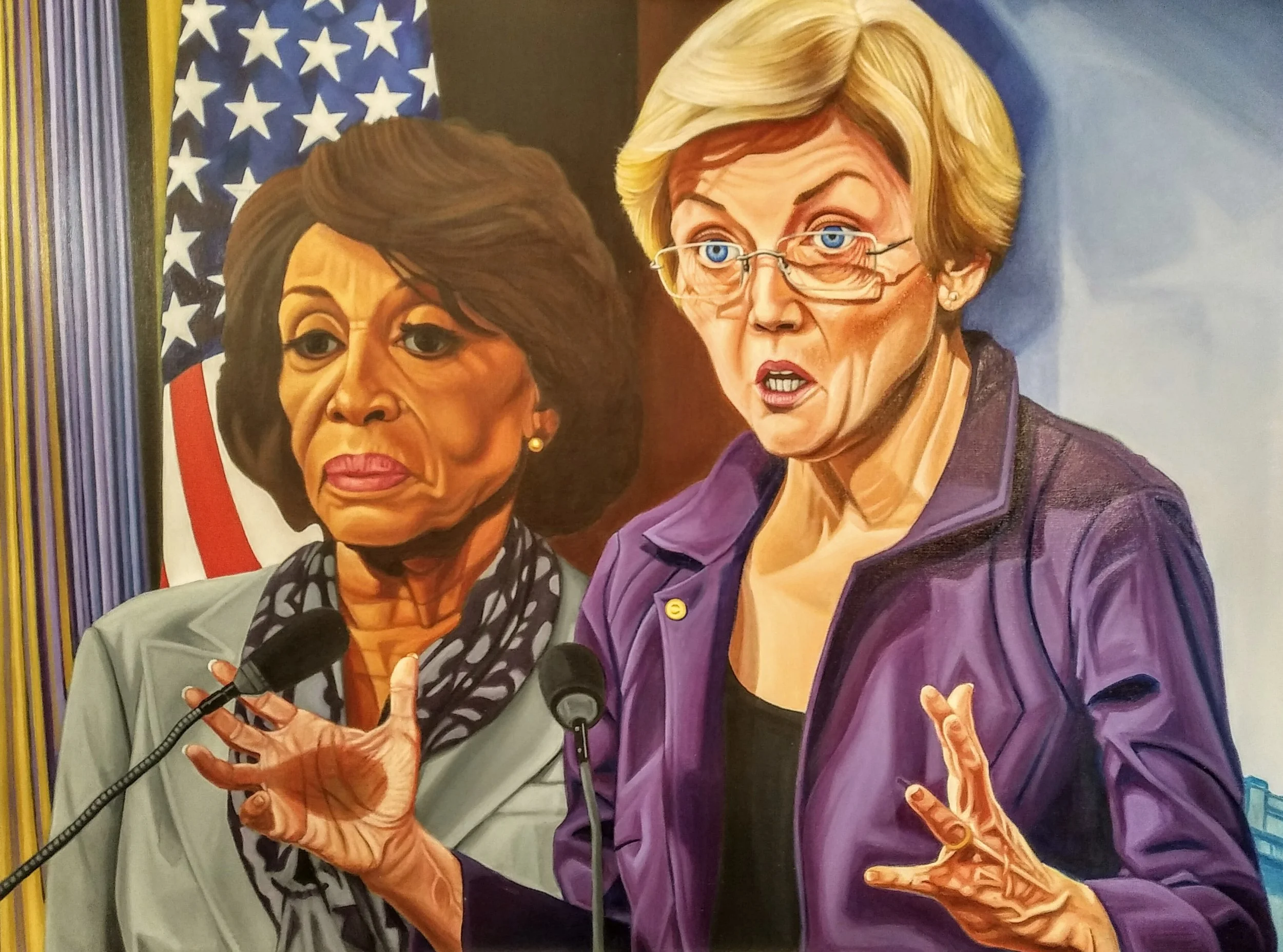 Portrait of Congresswoman Maxine Waters and Senator Elizabeth Warren ("A Woman's Place is in the House and Senate")