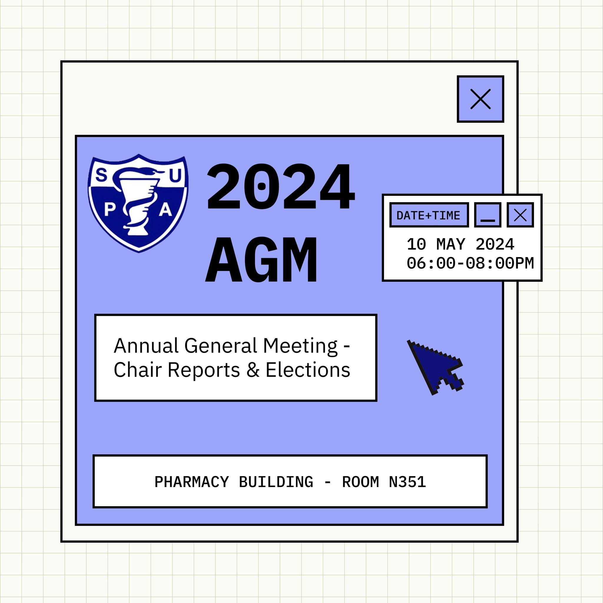 Hi guys! Our AGM will be held on Friday 10/05/24 at 6pm in Room N351. This is where you can elect your 2024-2025 committee members. 

For all committee nominees, this meeting is compulsory because this is where you will be pitching to your peers why 