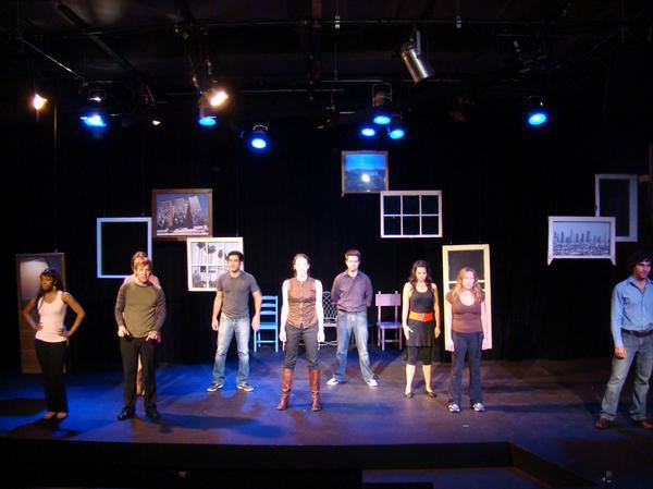 Kim Chillous, Robert Spuhler, Ben Scharlin, Mercedes Manning, Ryan Paul James, Lauren LaRocca, Claudine Claudio. Scenic and lighting design by Karyn Lawrence.