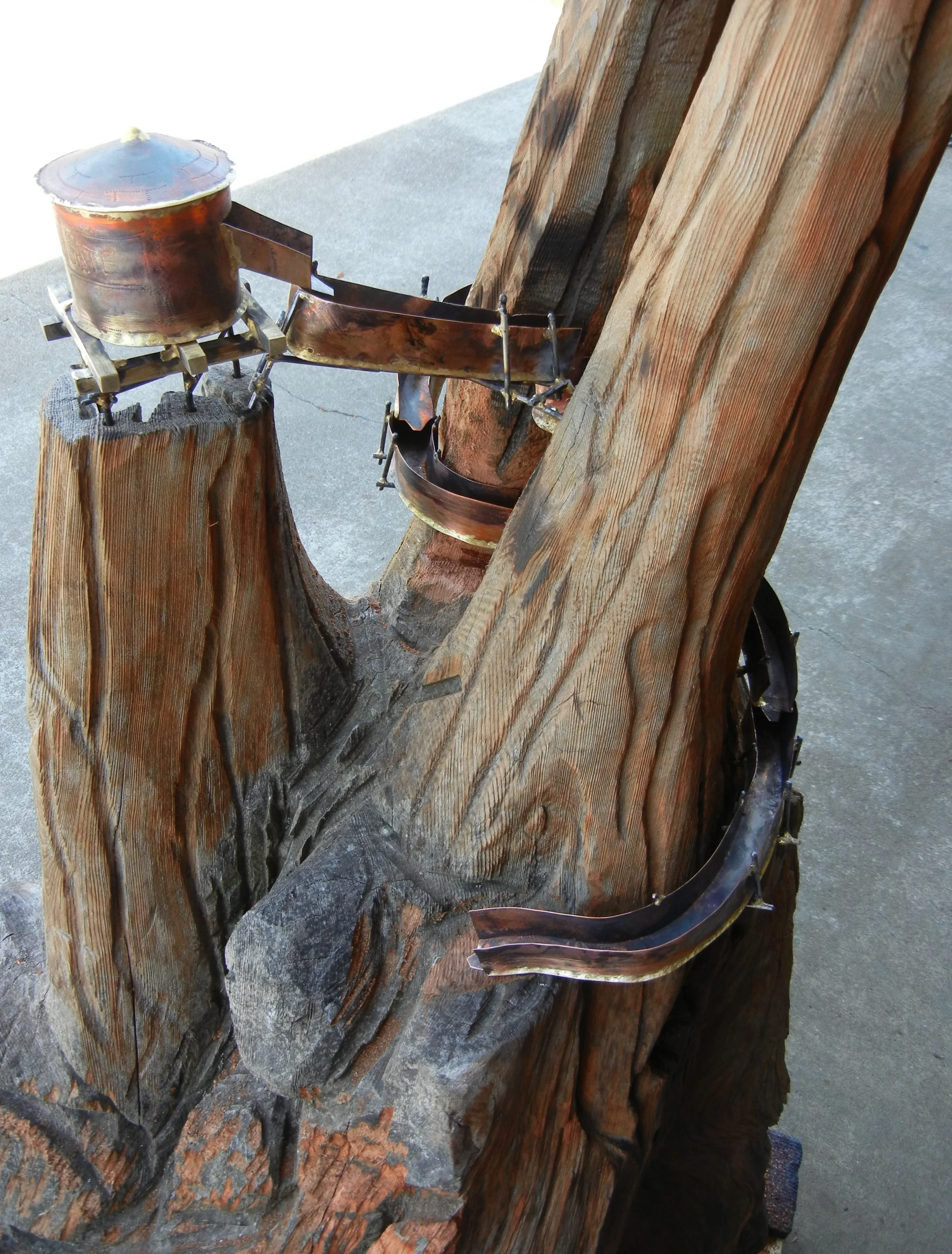 Present Build - Giant Redwood copper water fountain