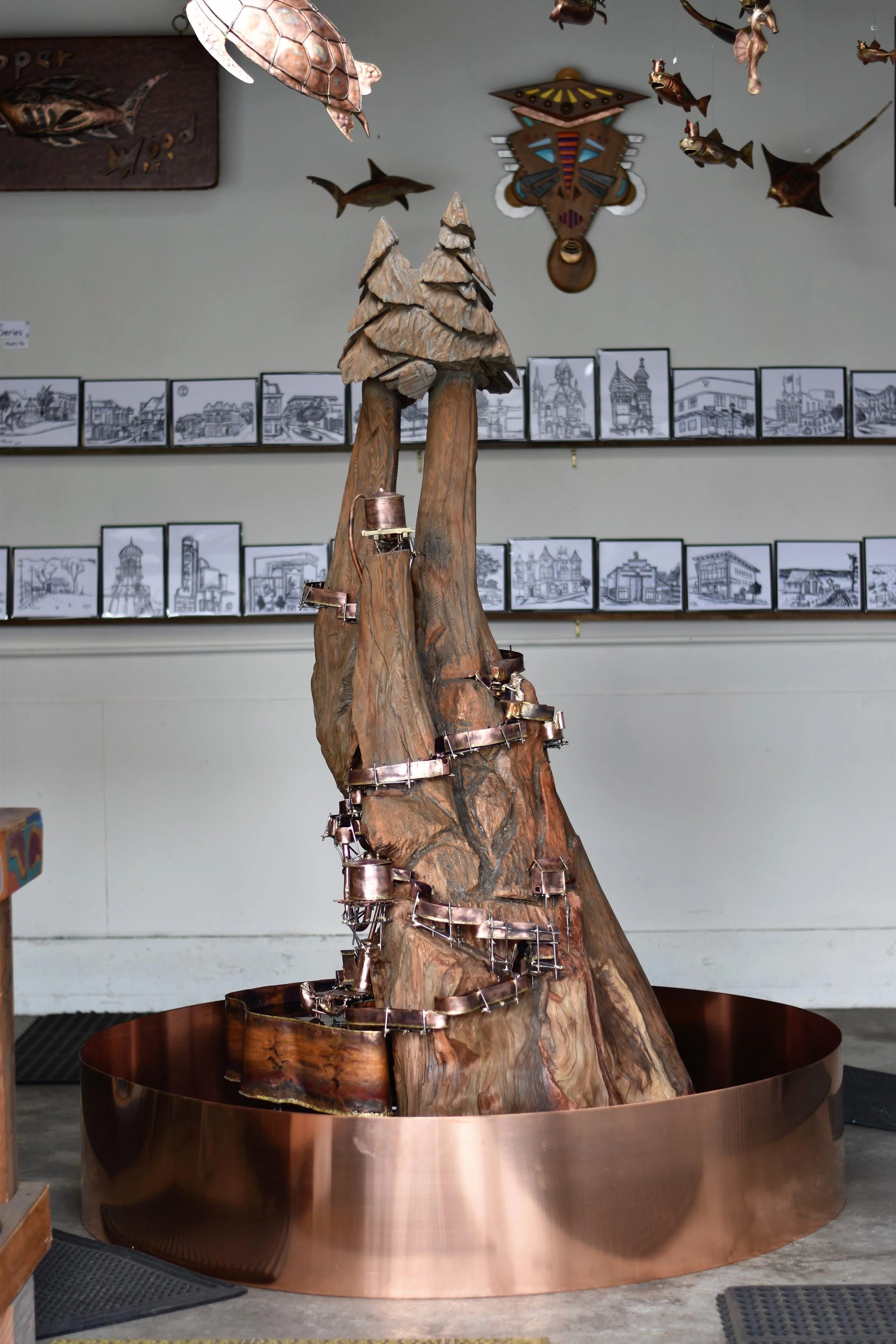 Redwood water fountain in all her glory!