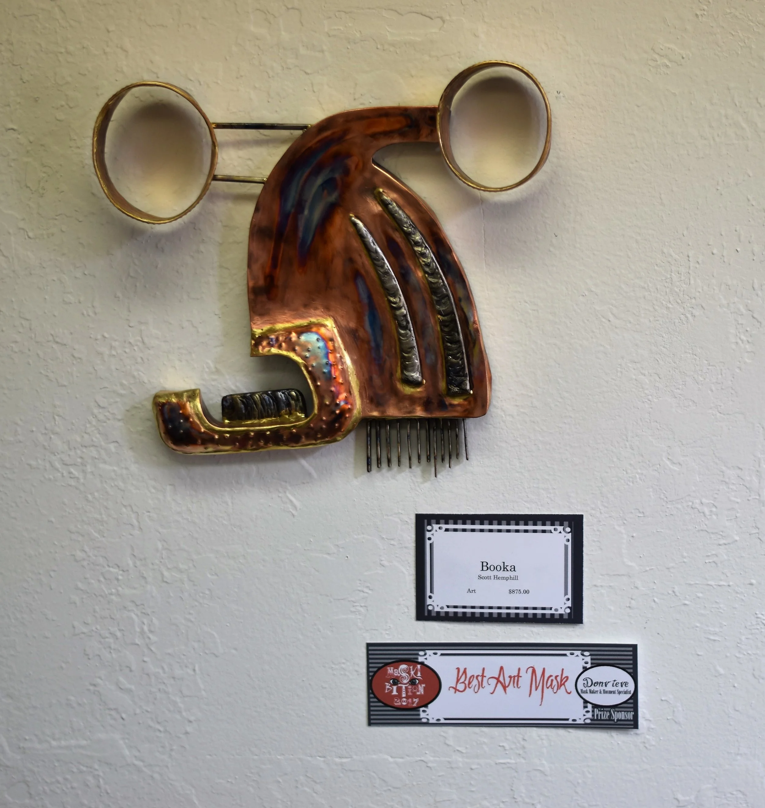 BooKa! Voted "Best Art Mask" for 2018 Maskibition.