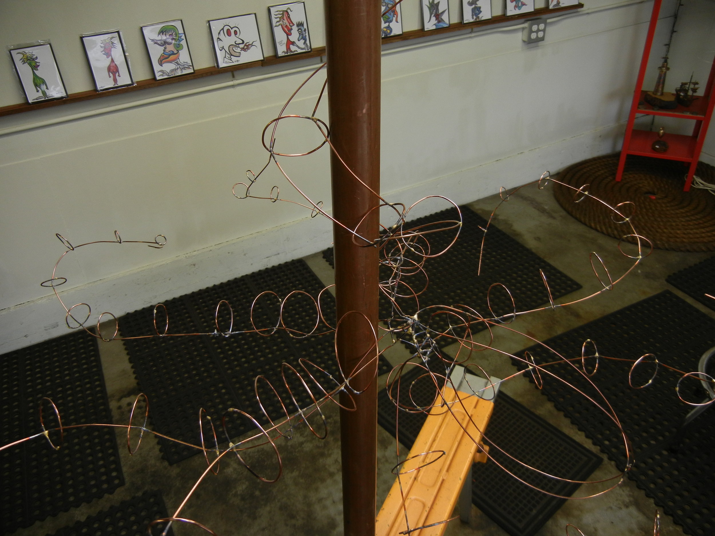Wire in process 1/16" steel rod add some brass