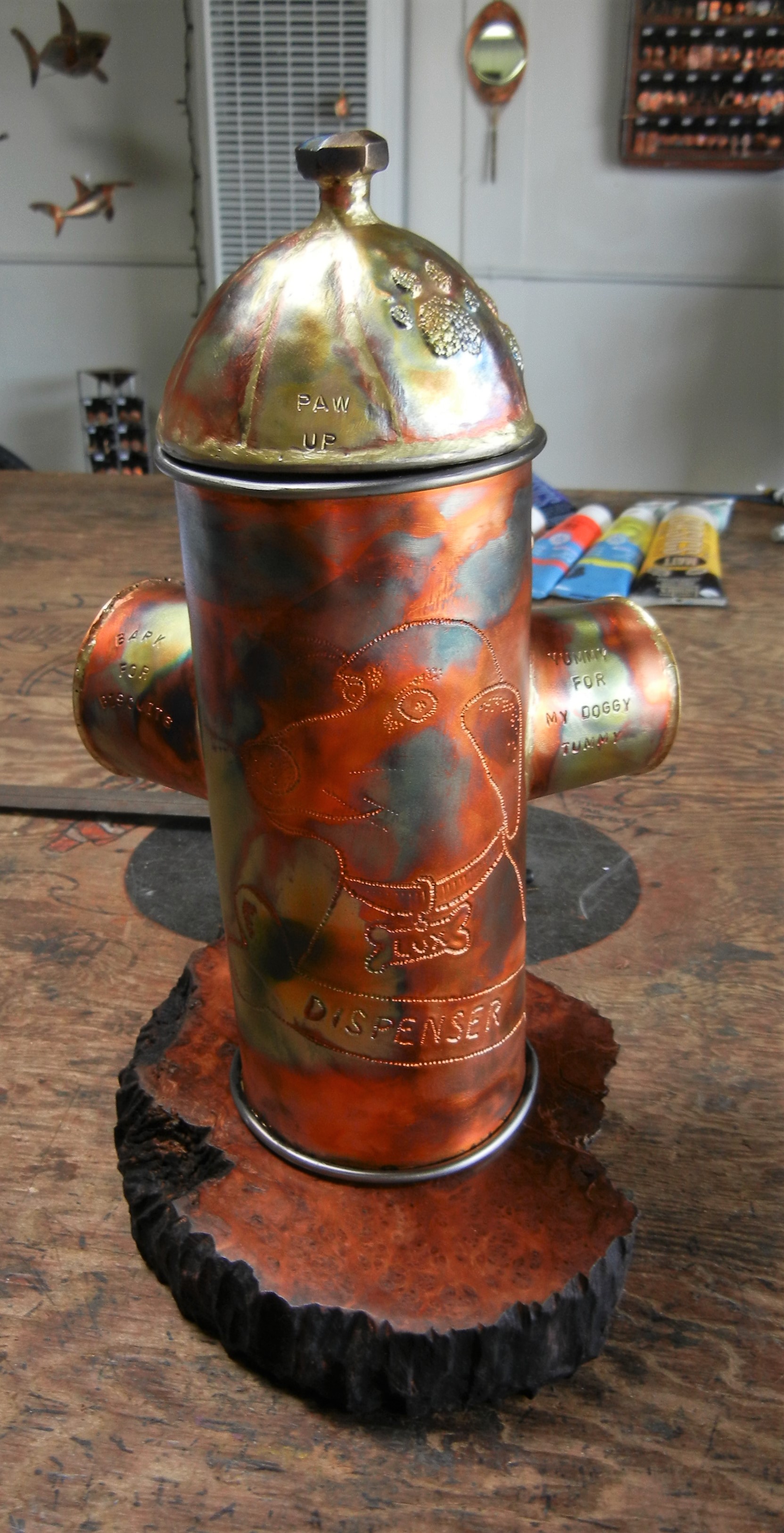  I was attempting to draw some type of cartoony dog face but that wasn’t happening. Frustrated, in comes Lux and I snapped the previous pic and then drew and carved him in. 