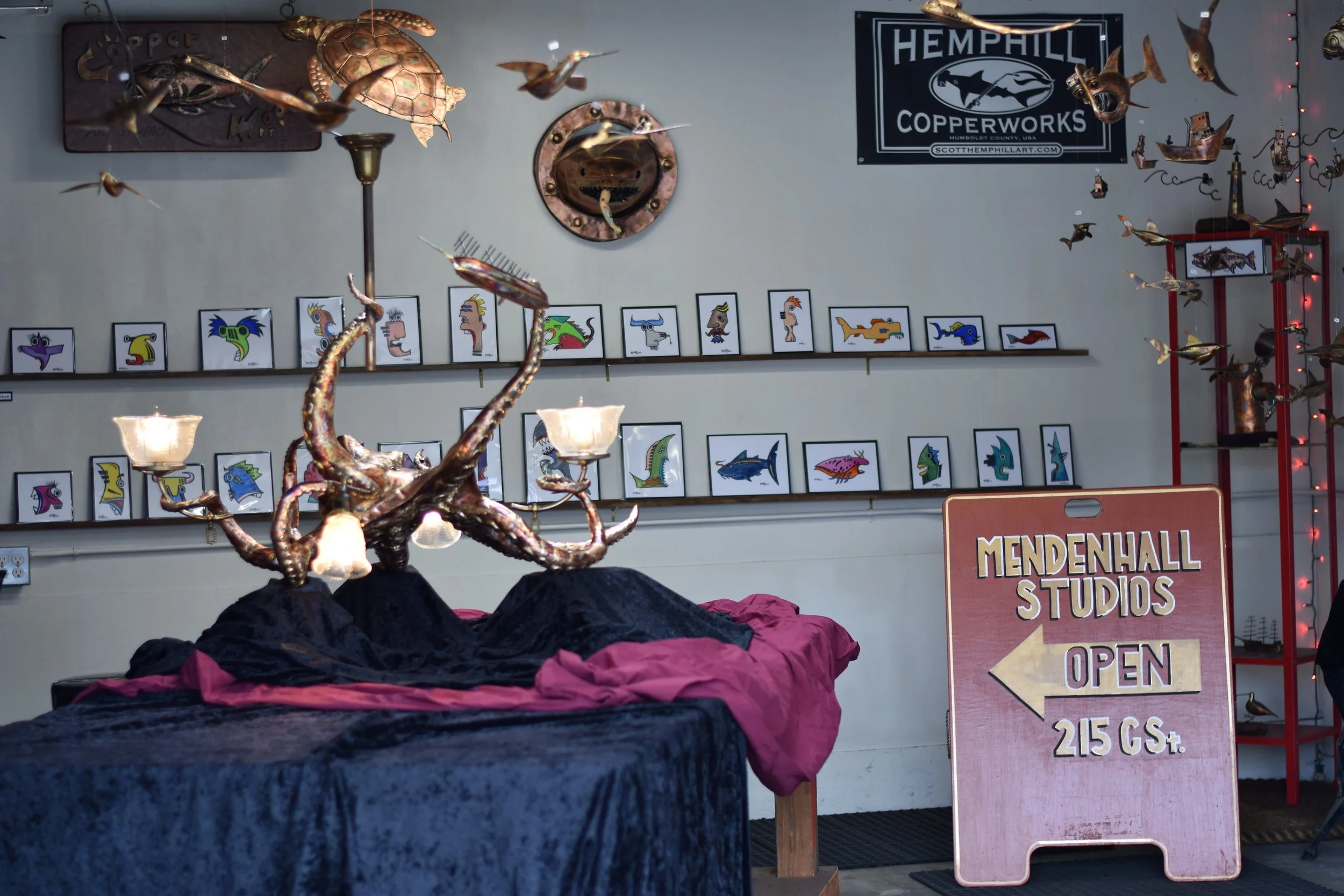 Functioning chandalier, two gas, two electric lights, one ship the Balclutha