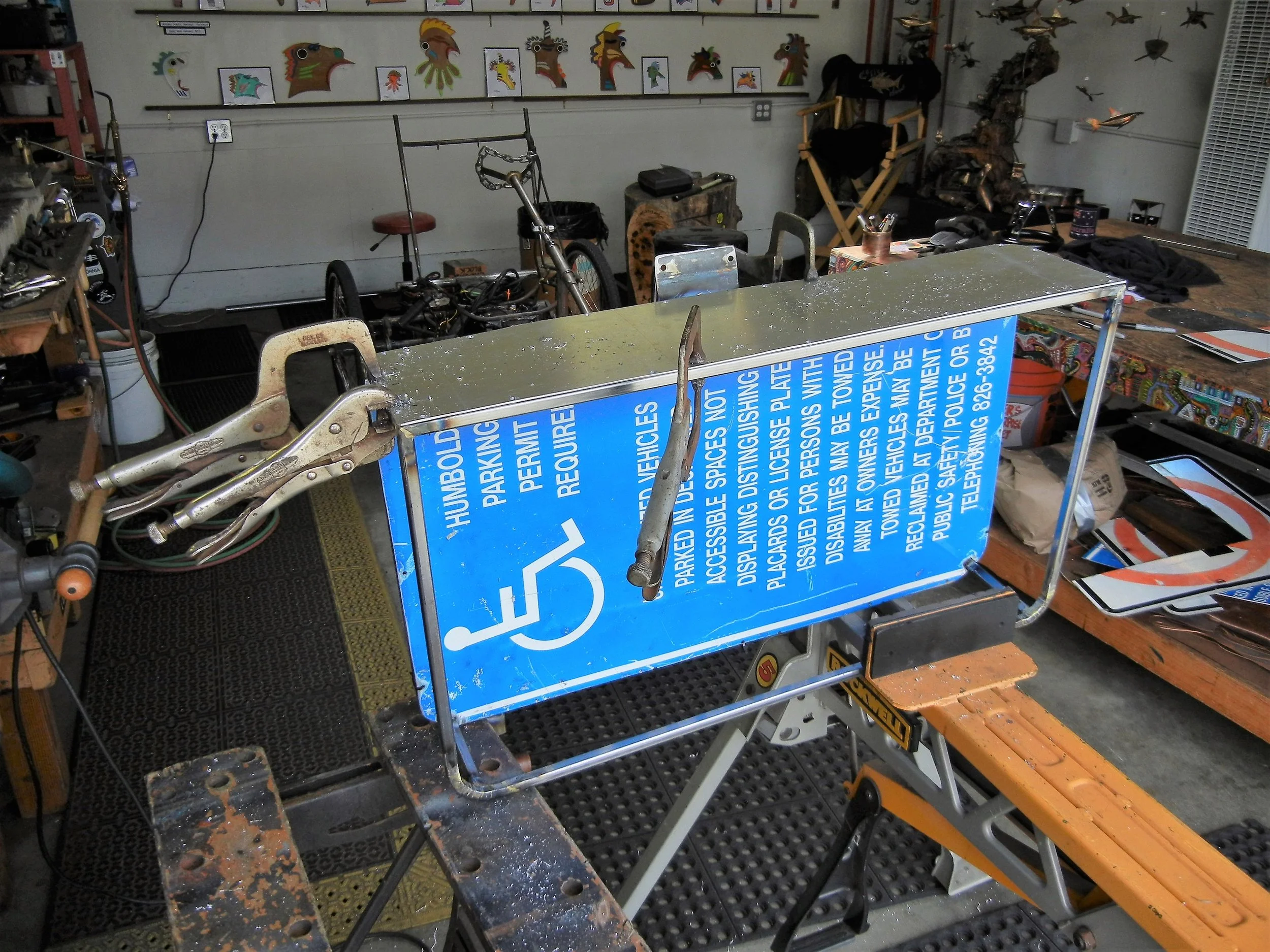  Signage I found and paid for at Arcata Salvage, signs were in pretty bad shape, all beat up and what not. So I applied some TLC and performed this surgery, looking good! 