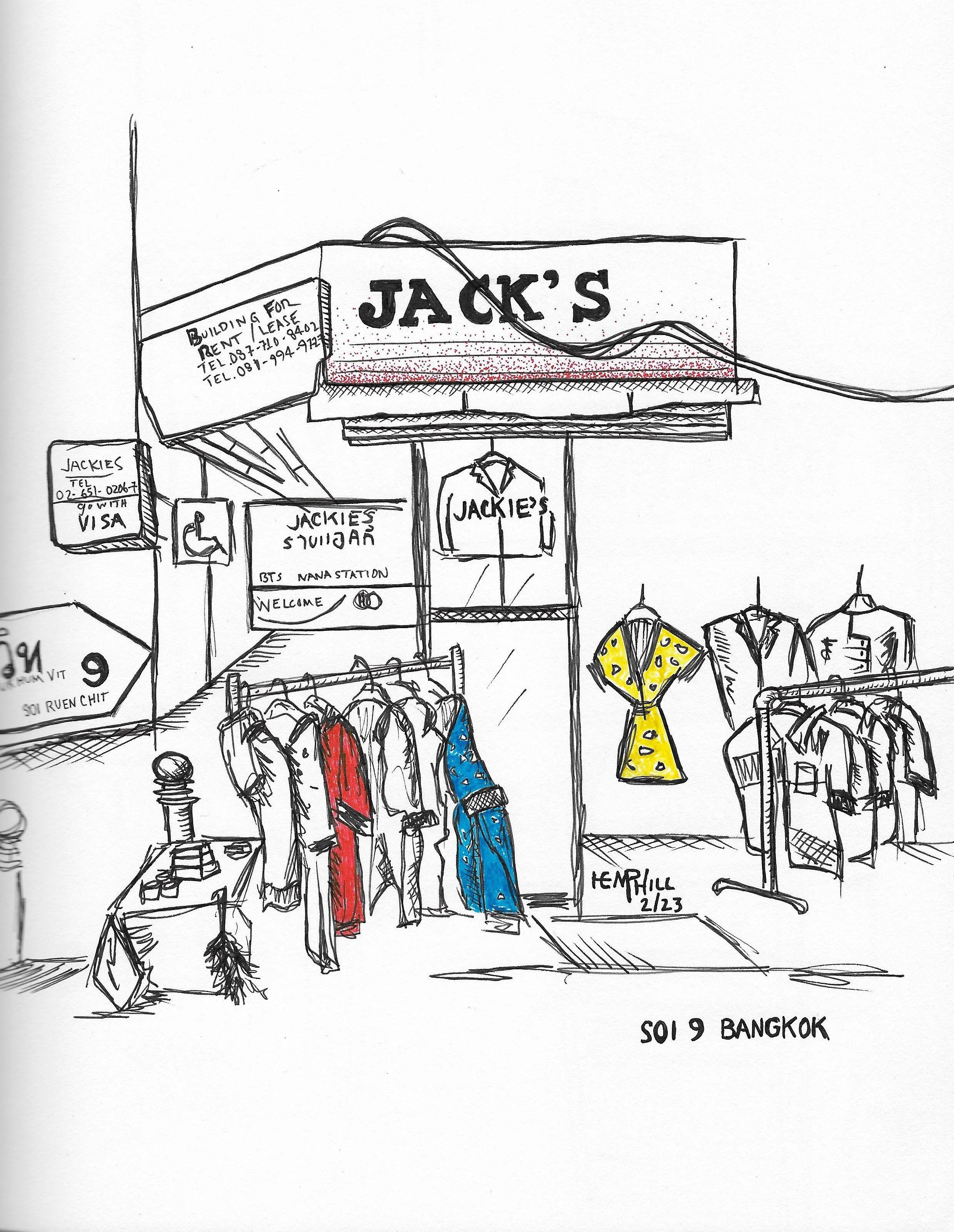 Smack dab midtown Bangkok, sketch till you can't sketch no more.