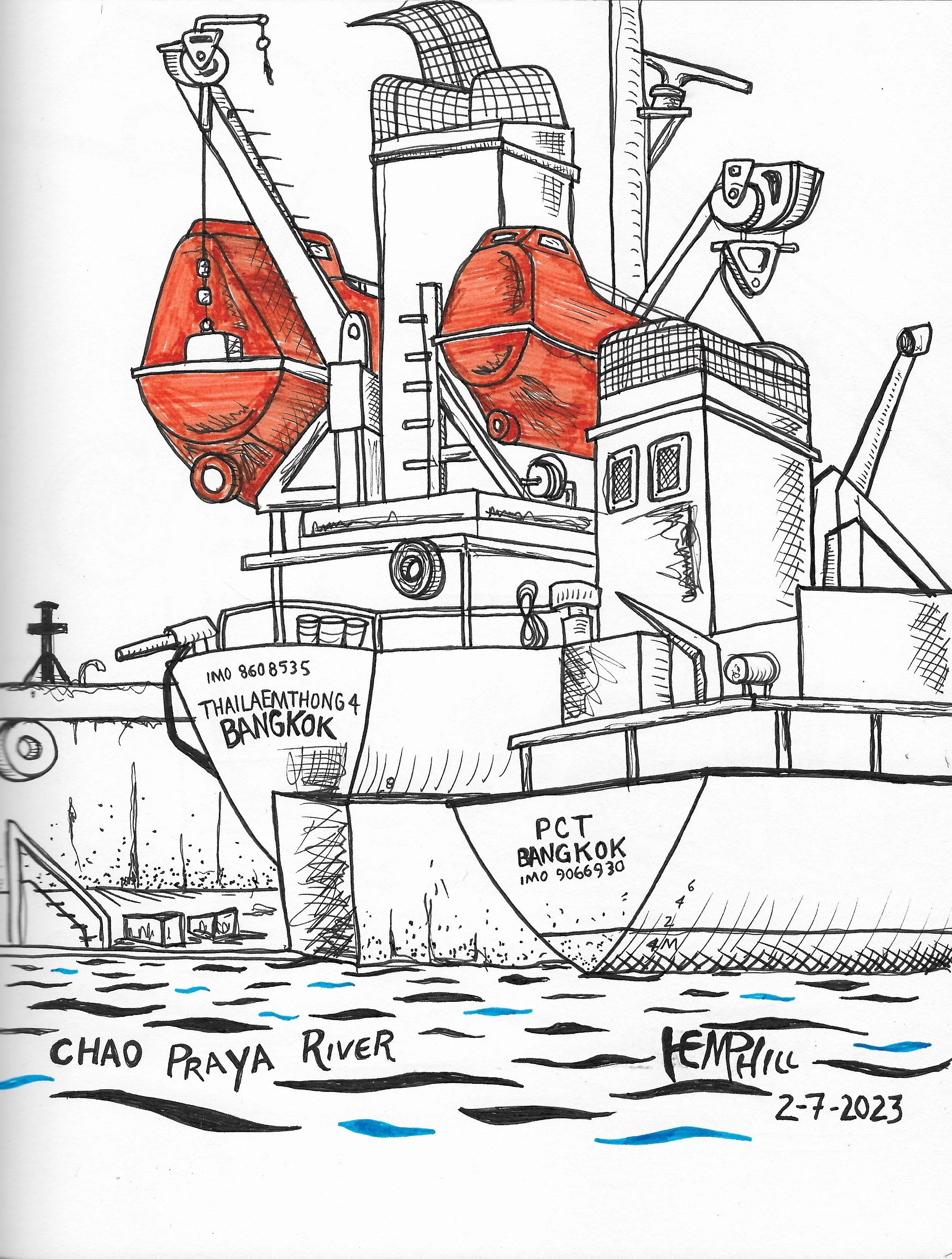 Cool Sailor stuff that I just have to sketch, glad I'm not working shipyards no more.