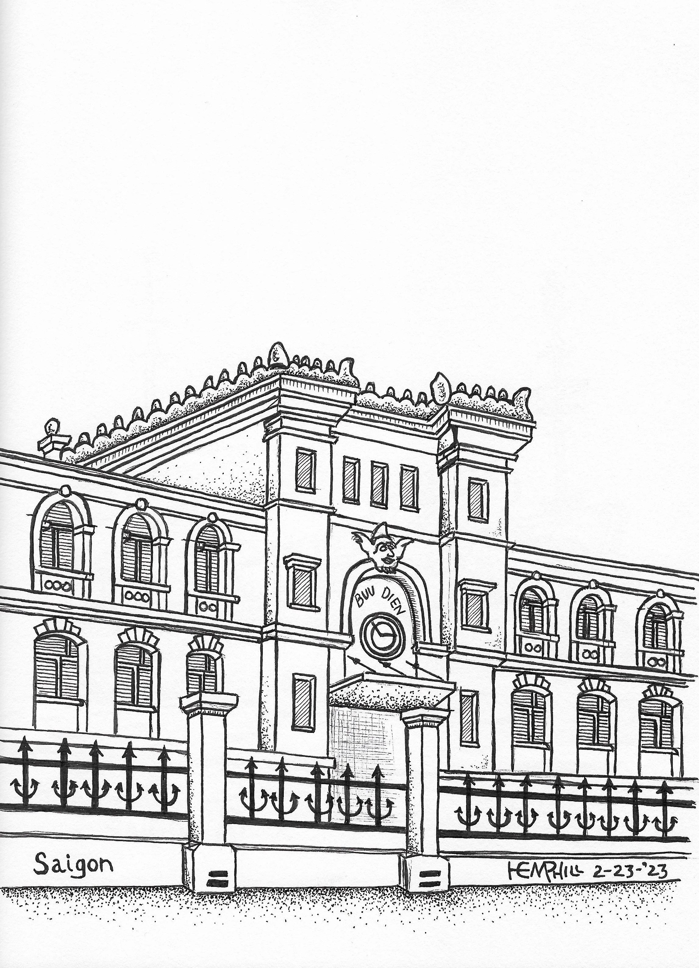 Saigon Post office - yep you can mail your post card off there too