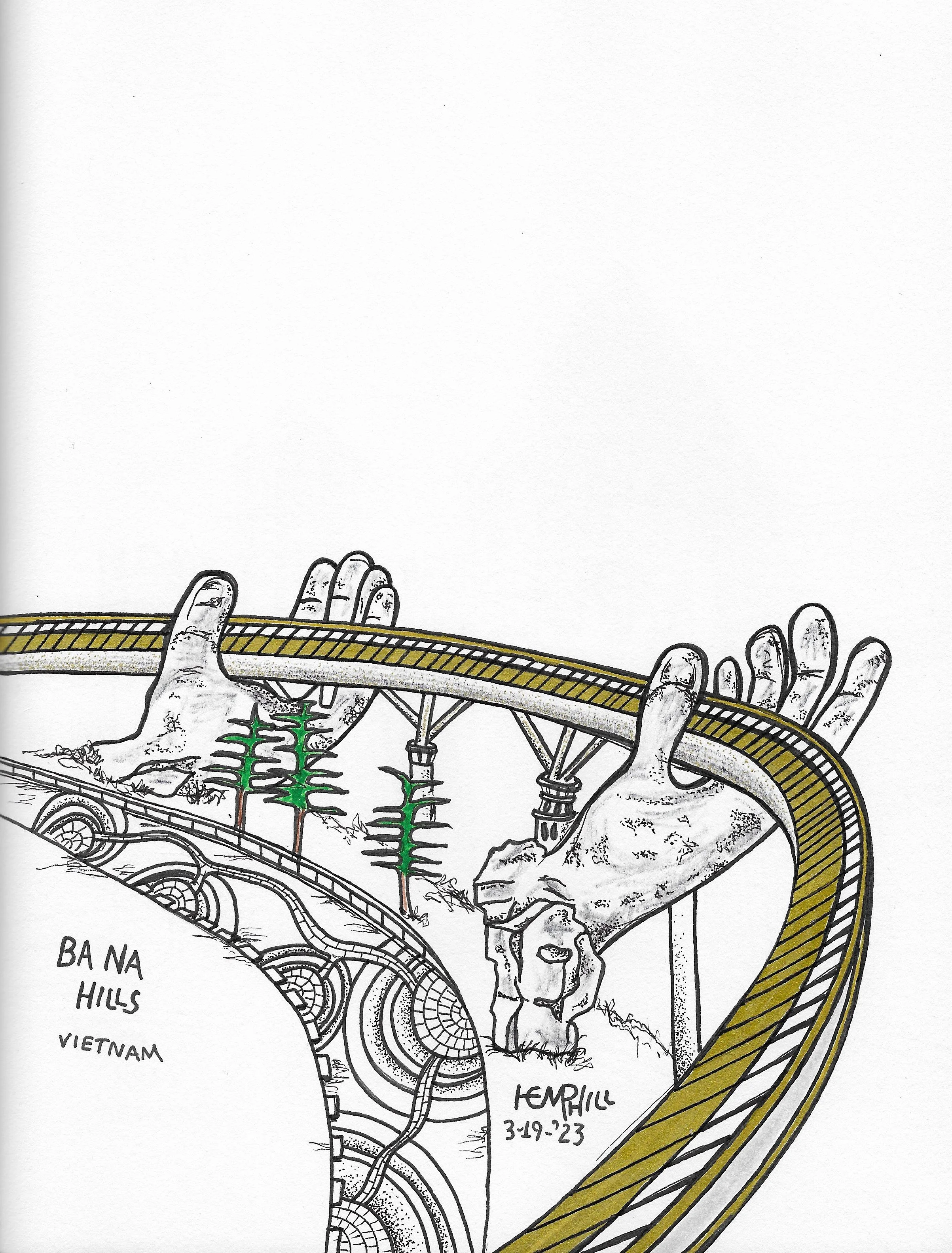 Golden Bridge located outside Danang way up high nice & cool too