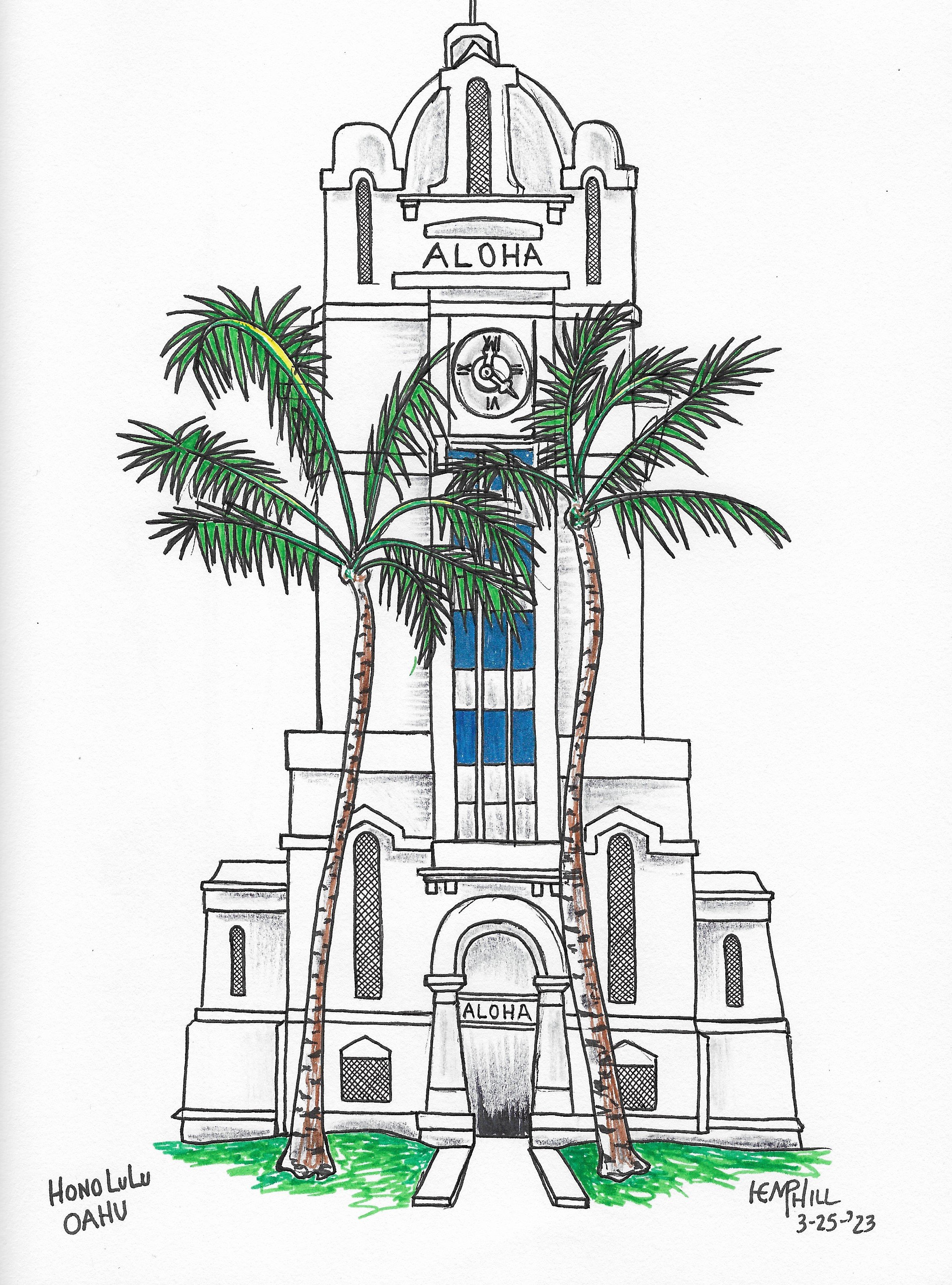 Aloha Tower downtown Honolulu, Hawaii