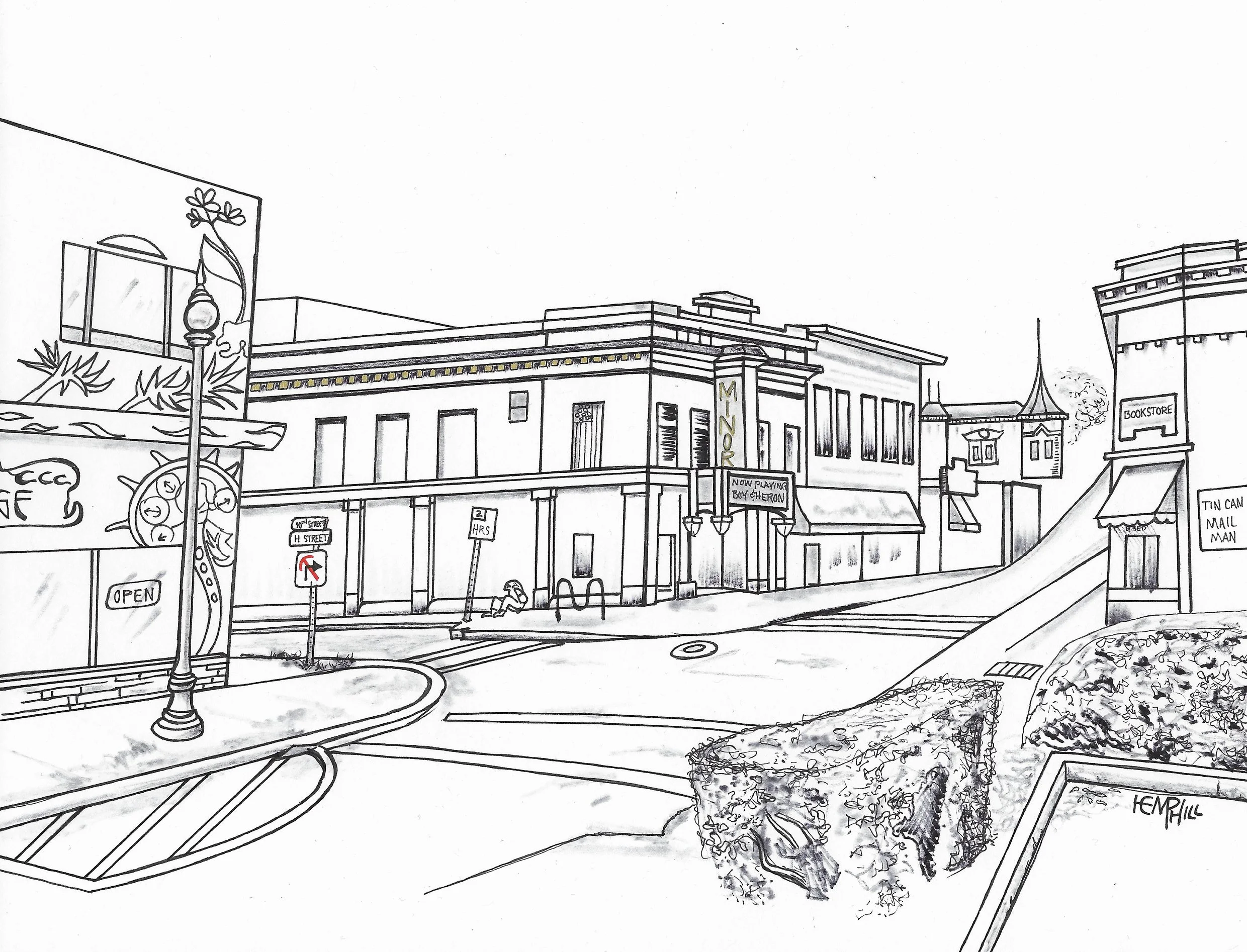 Minor Theatre & Tin Can Mailman, downtown Arcata, CA