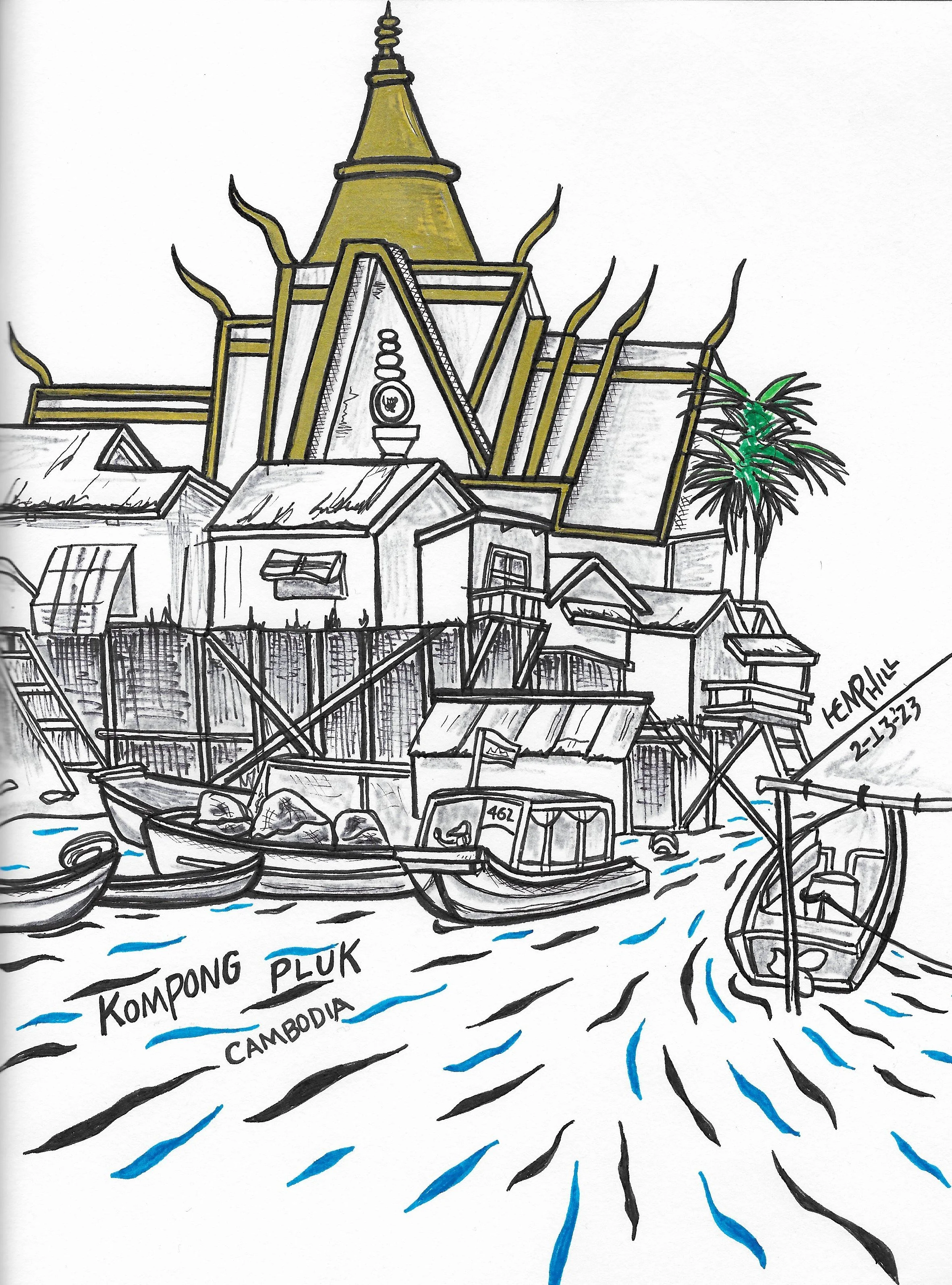 Heading for Tonle Sap lake for some evening fun floating chow house