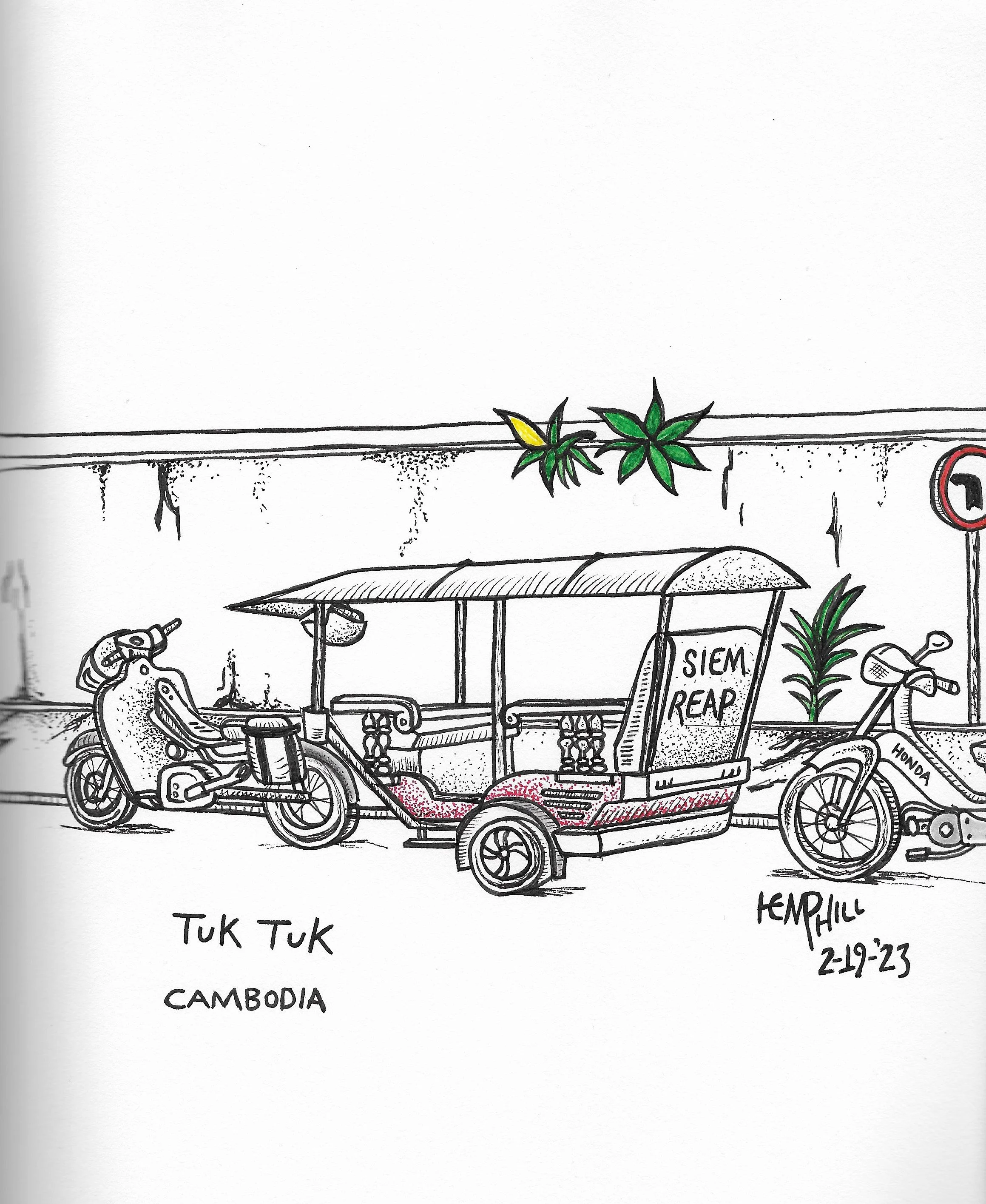 Cambodia tuk tuk a bit sketchy as well