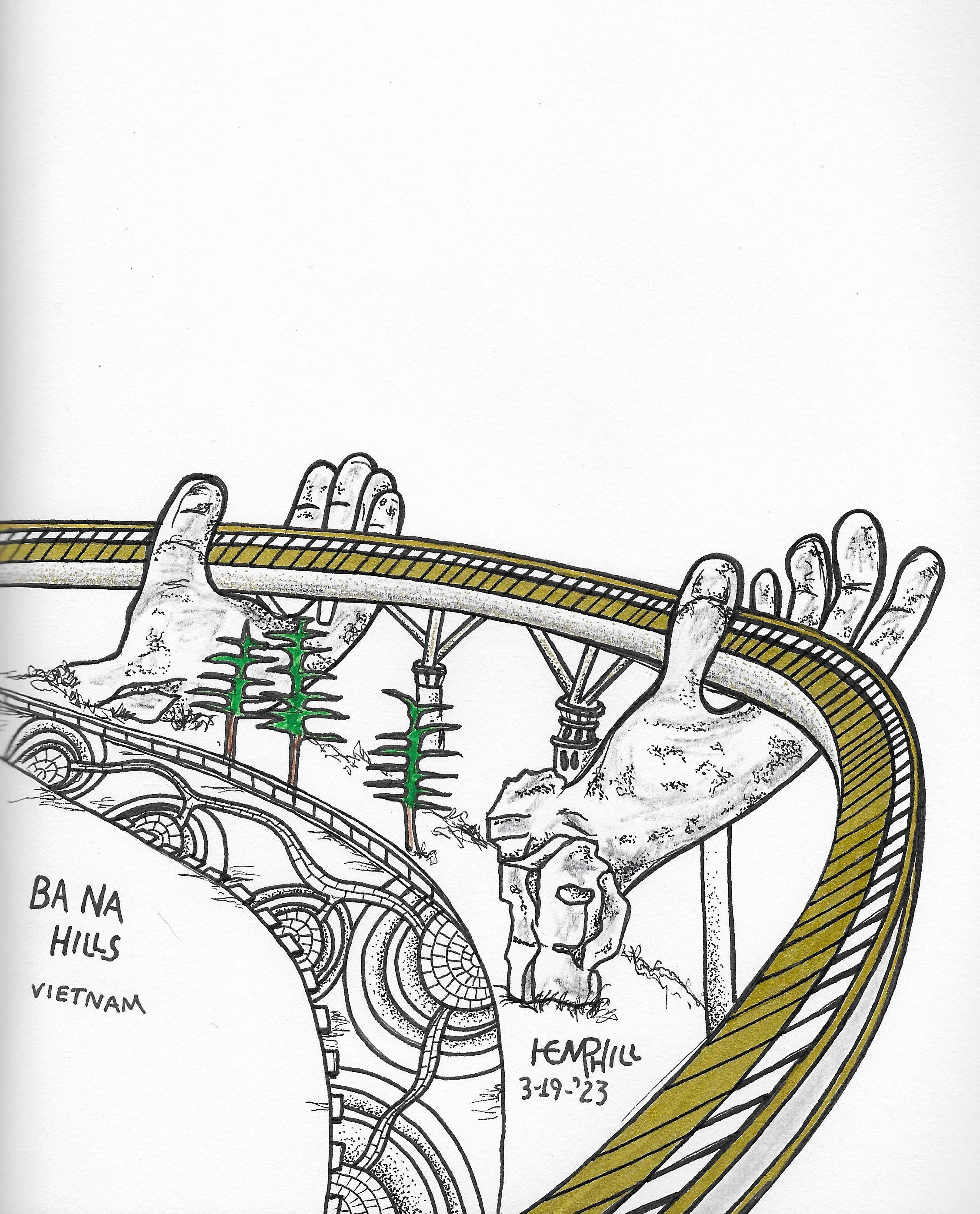 25 klicks from Da Nang and you have natural A/C here at the Golden Bridge