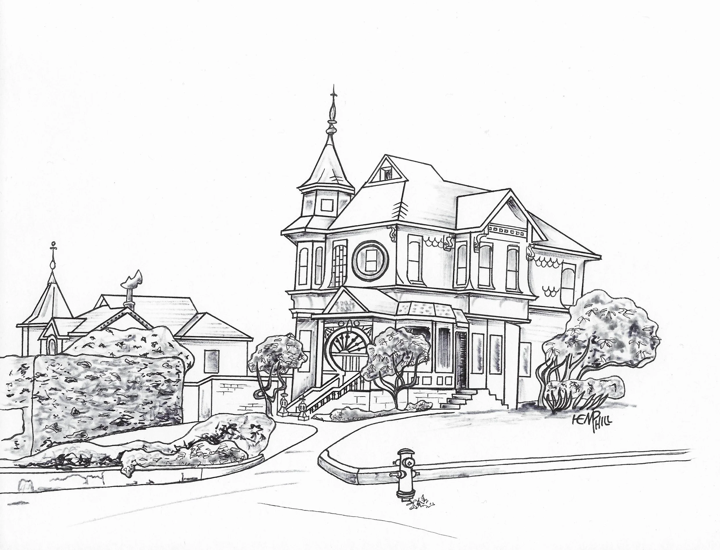 Bair House 1888 Queen Anne style architecture located up on the hill in Arcata