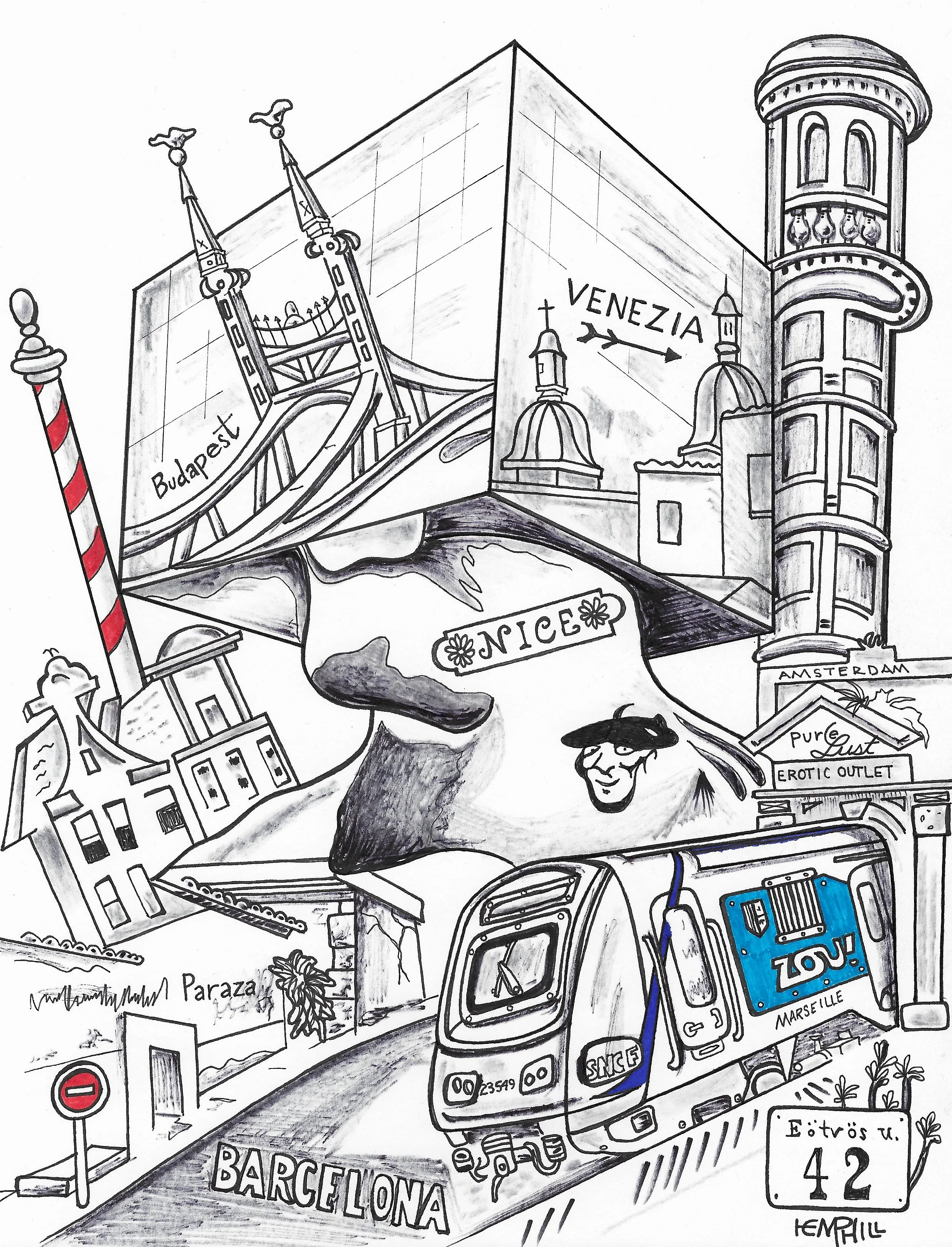 Collage draw of recent trip