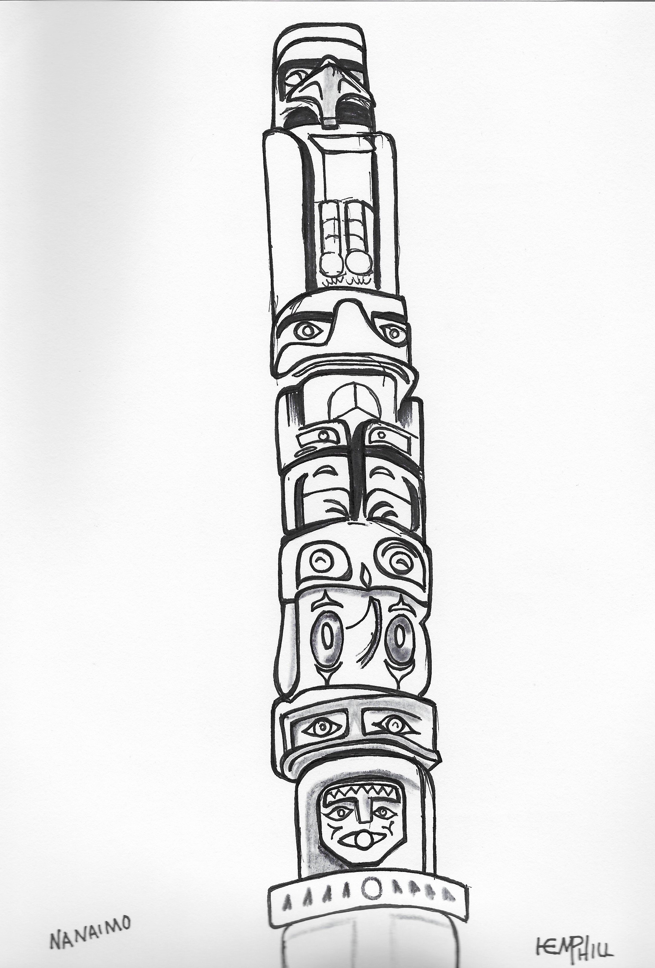 Totem poles never drawn them before but after sketching stuff you break things down into small draws. Doesn't matter what it is. It is a line bottom line.