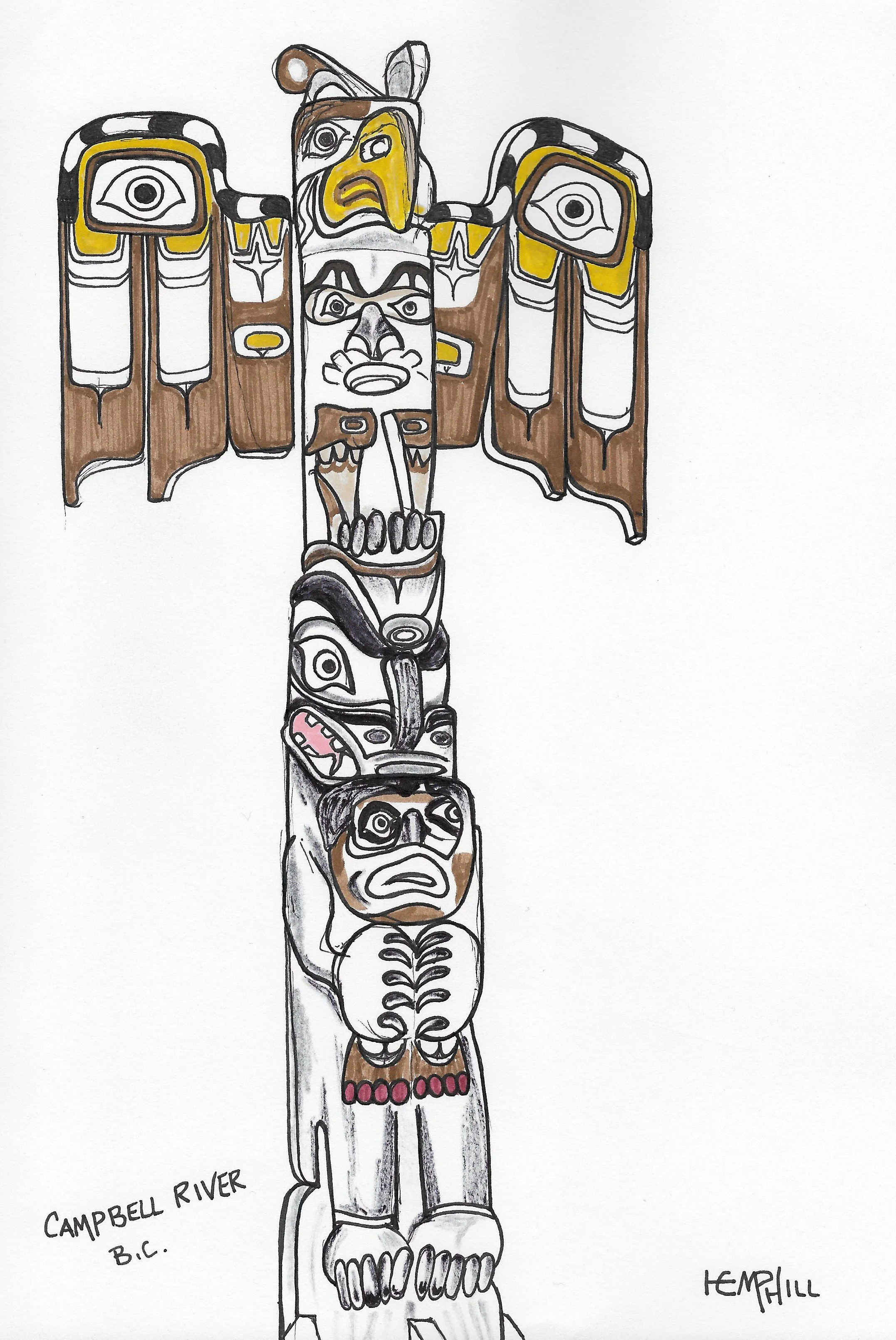 My third attempt at Totem's, with all due respect too. I now have better understanding. Draw one you will too