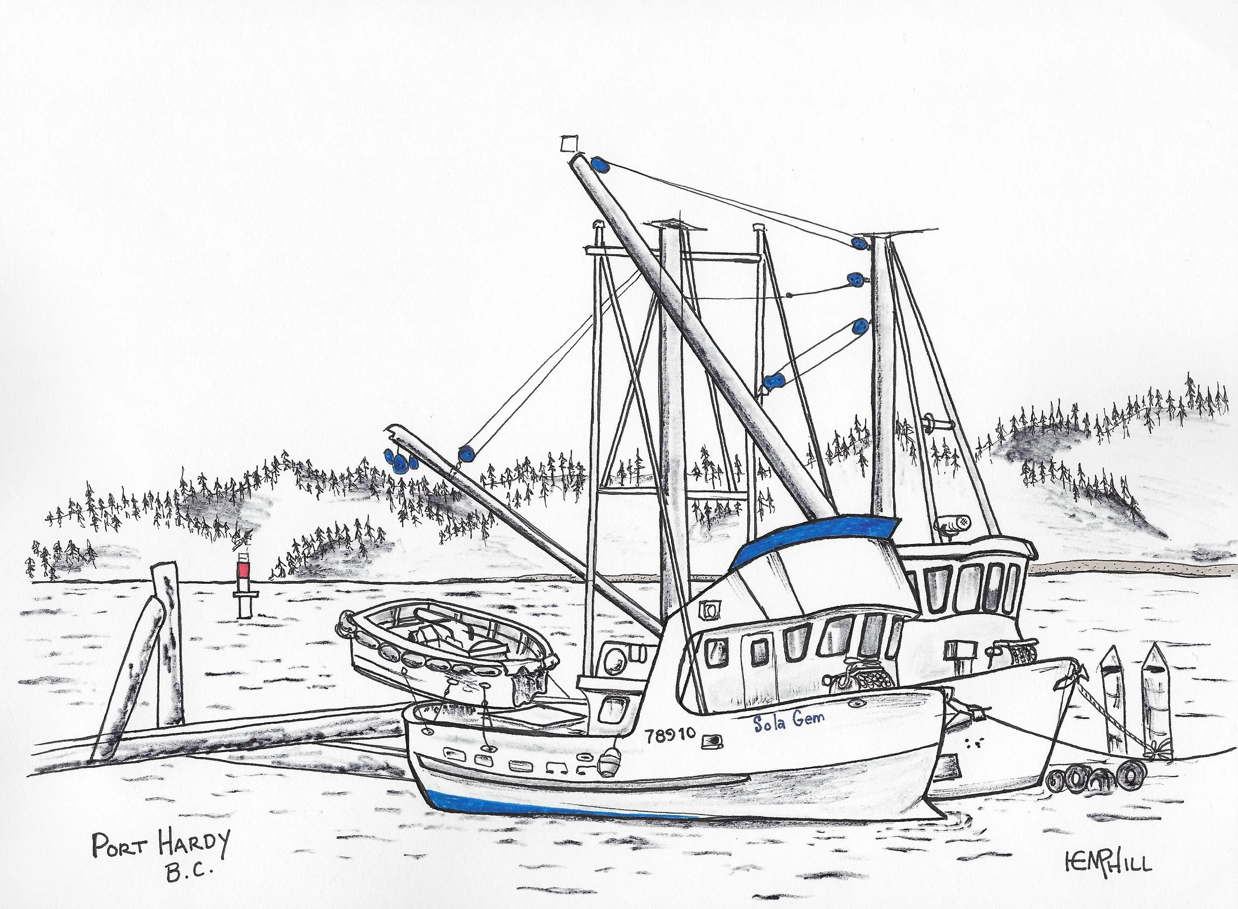 Fishing boats and Bald Eagles these parts