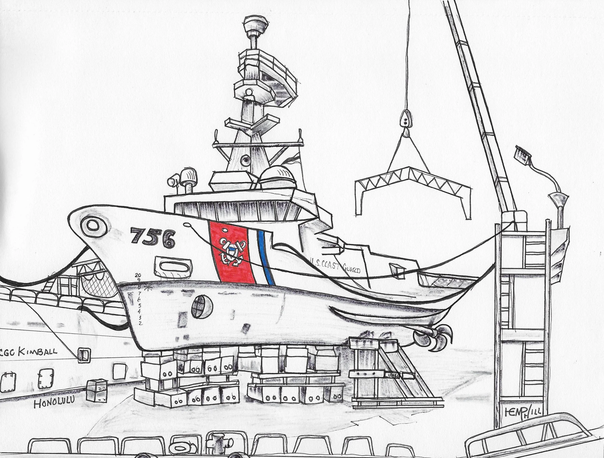 CGC Kimball high and dry - drydock downtown Hono