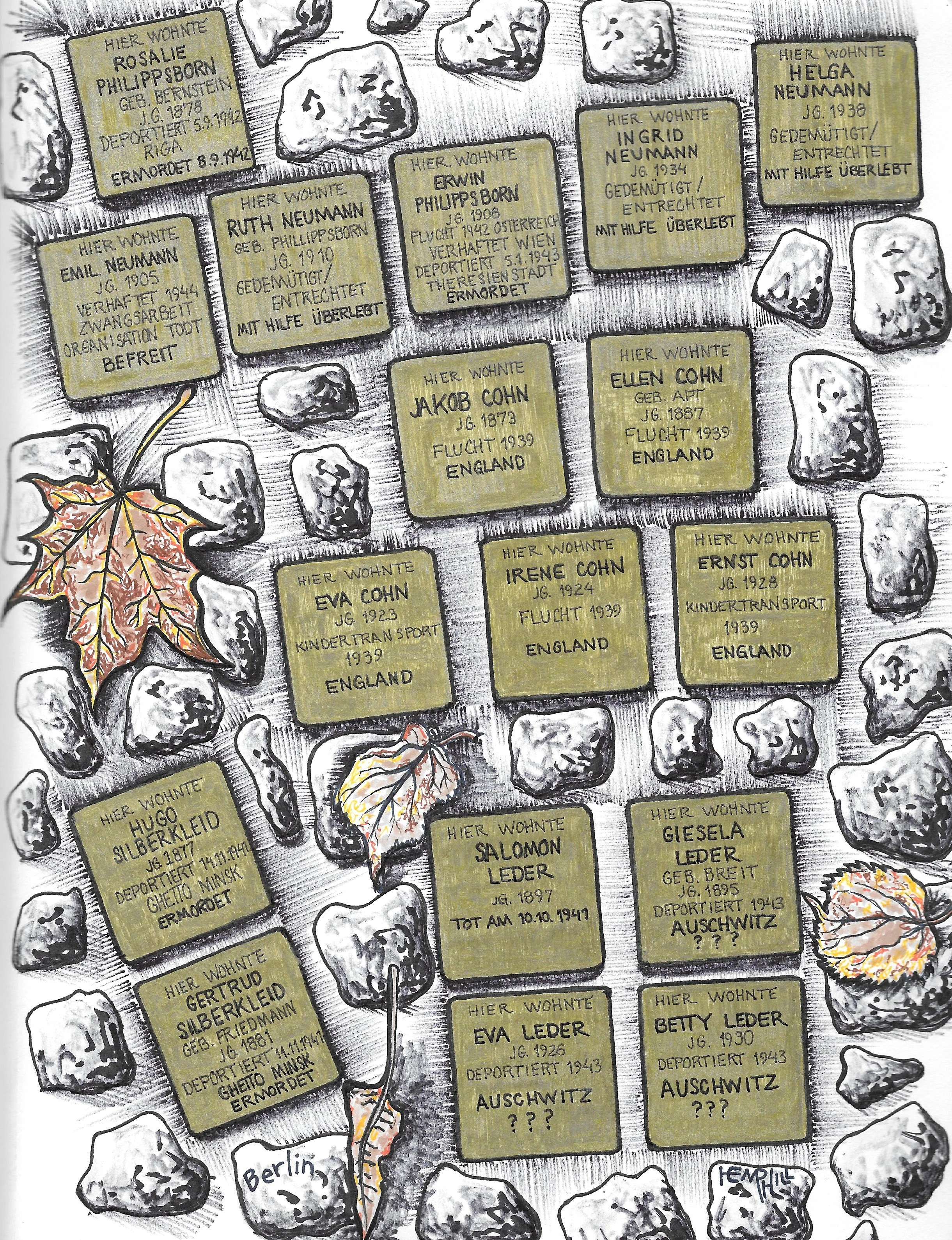 Stolperstein stones I stumbled upon mainly in the eastern portion of Berlin