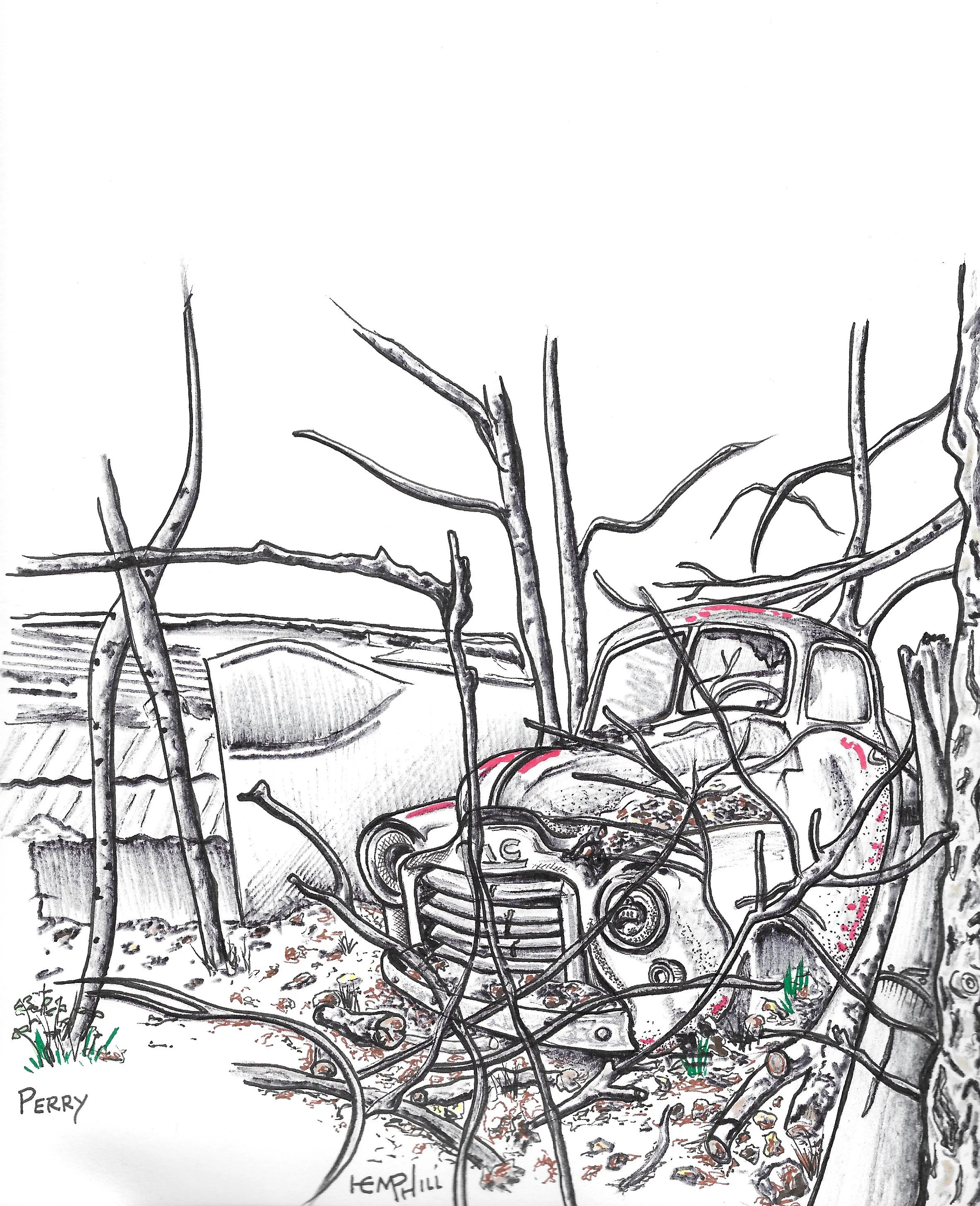 Old salvage yard out by Raccoon river on foot path