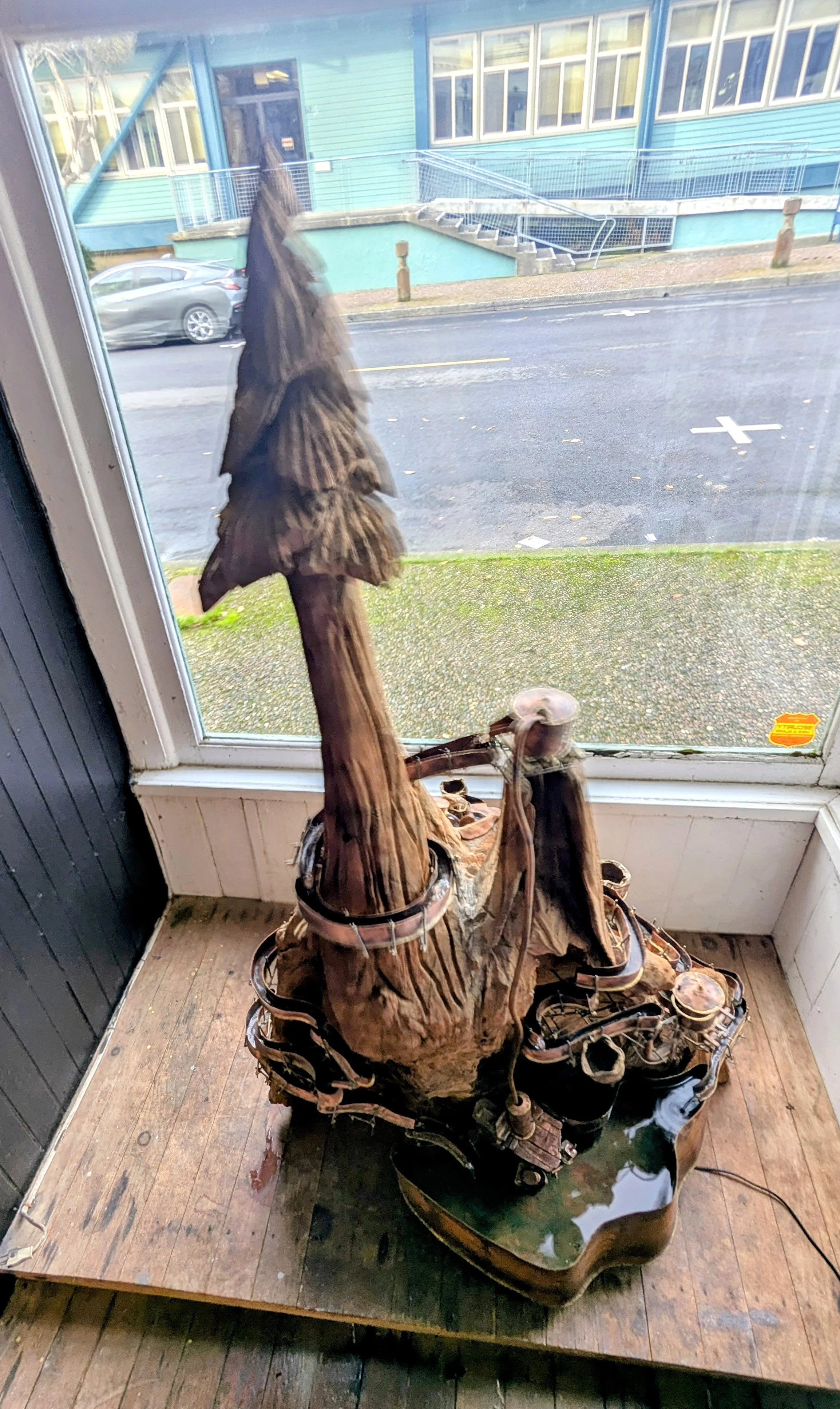 As soon as I filled up tank with water, Brick-dog shop dog had to take a swig from the big water dish!!