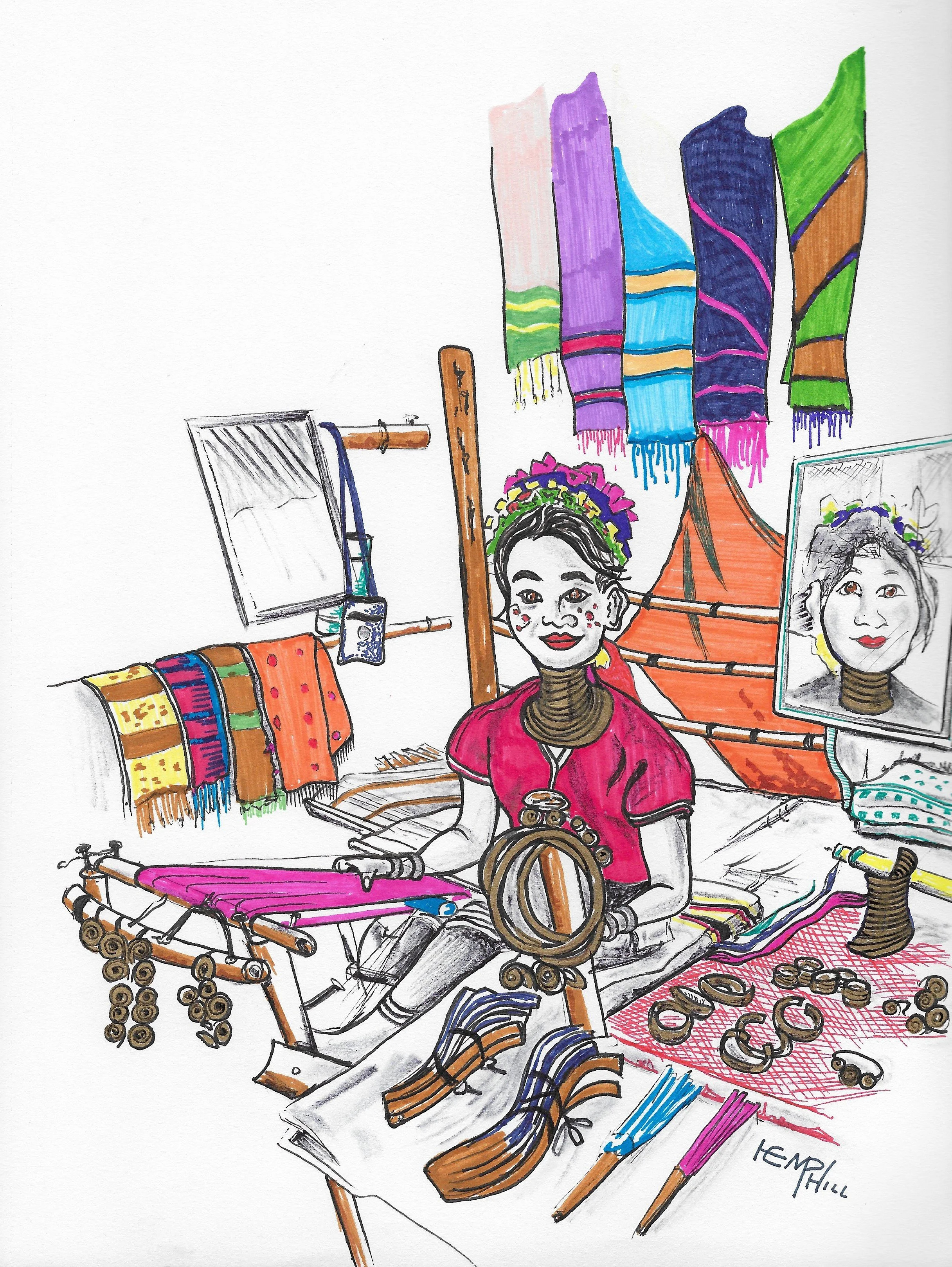 Karen Long Neck Tribe located outside Chiang Mai 